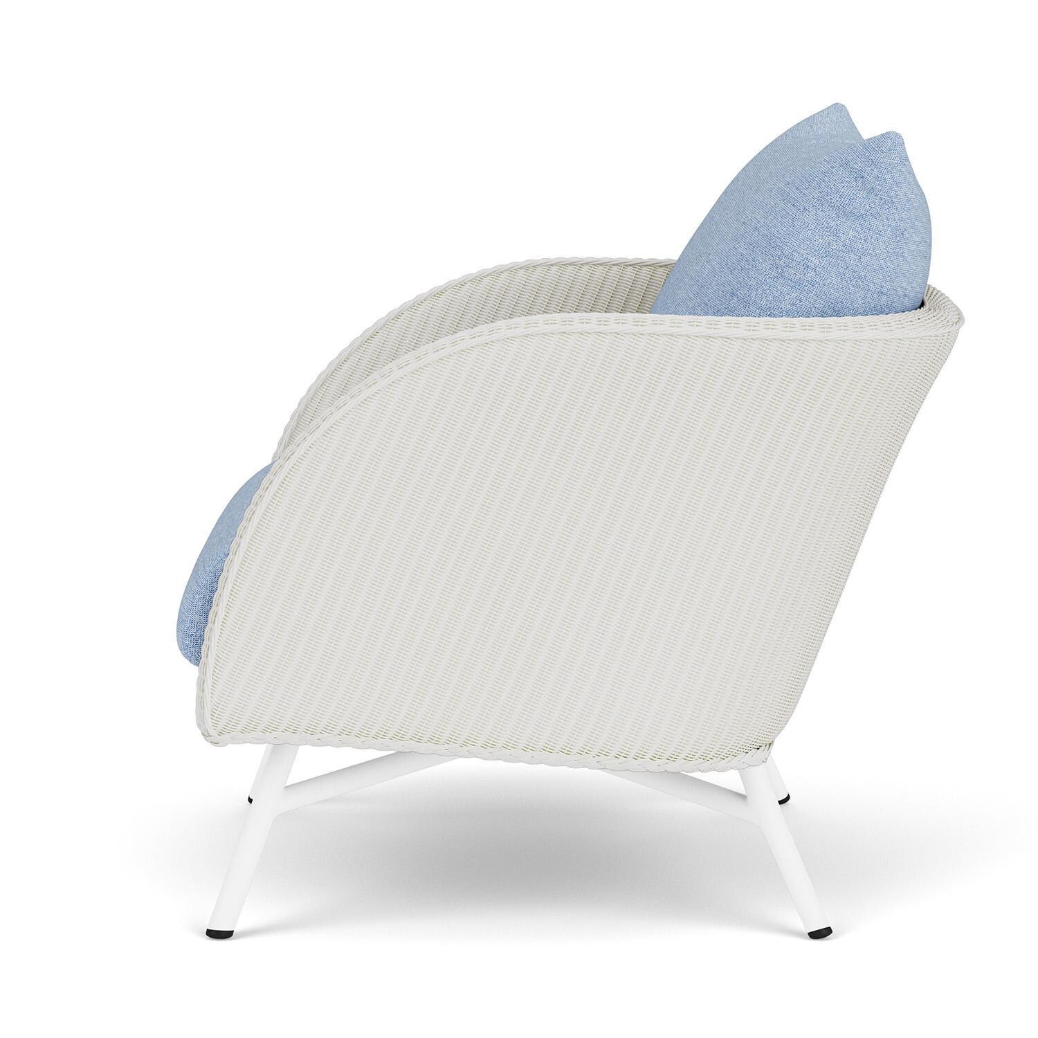 Lloyd Flanders Essence Lounge Chair W/Demo Skyway Fabric - Matte White Finish - Side thumbnail