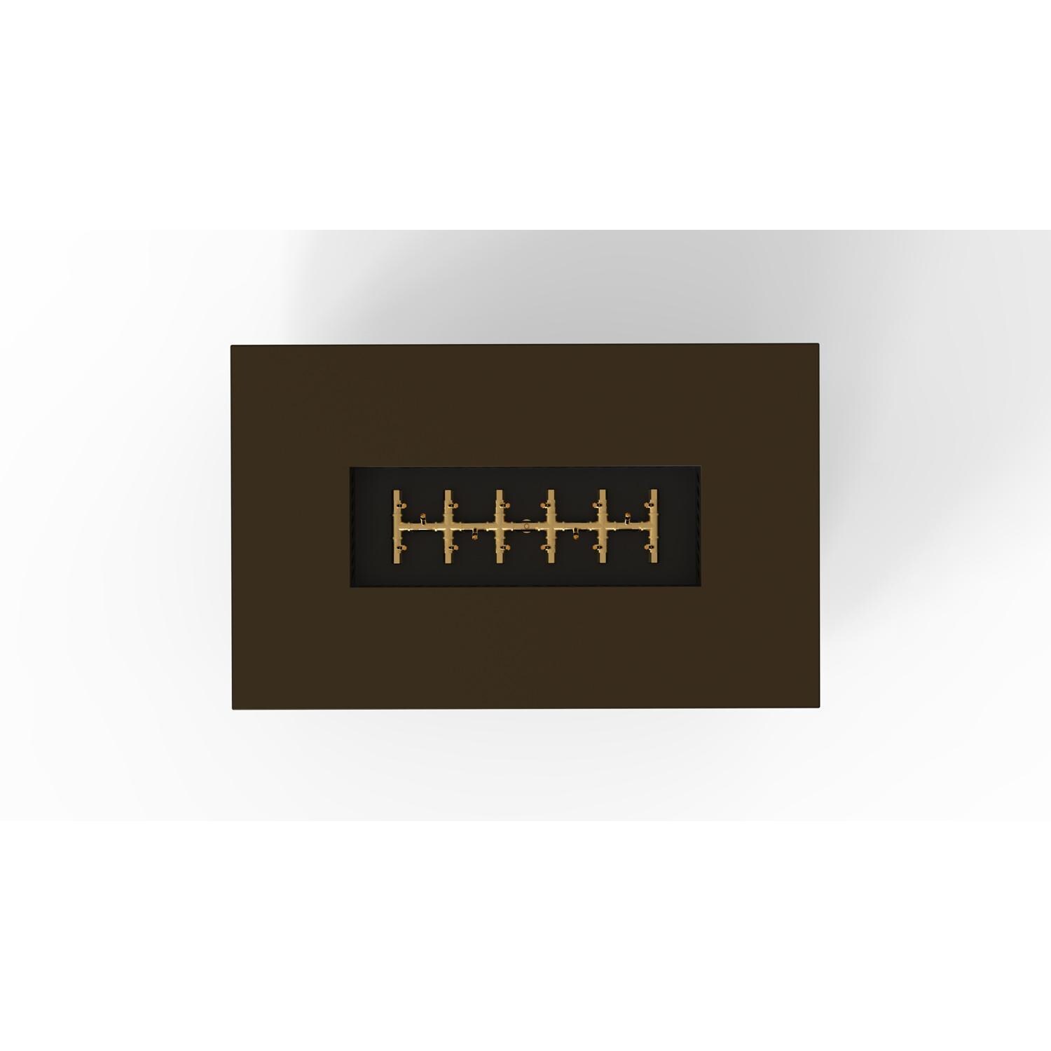 AON 48 x 30 Inch Rectangular Powder Coated Steel Natural Gas Fire Pit Table in Bronze By Warming Trends - Top View - White Background thumbnail