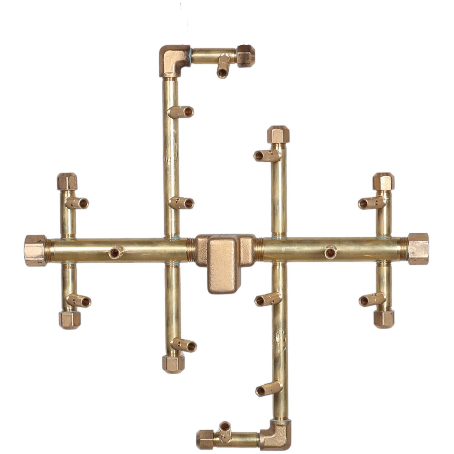 Warming Trends U140 14 X 14 Inch CROSSFIRE Brass Burner - Burner - White Background thumbnail