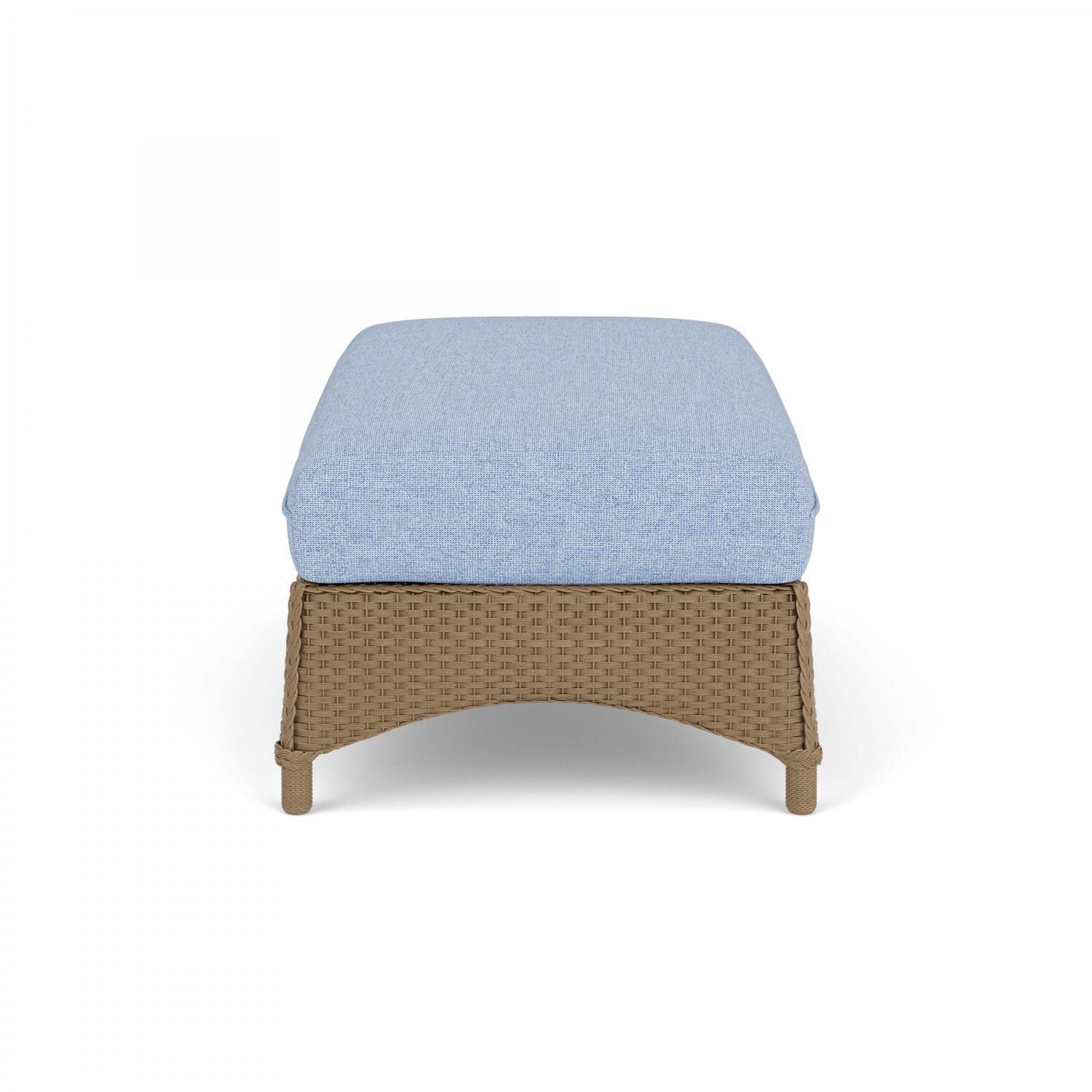 Lloyd Flanders Mandalay Large Ottoman in Fawn Finish with Demo Skyway fabric - Side thumbnail