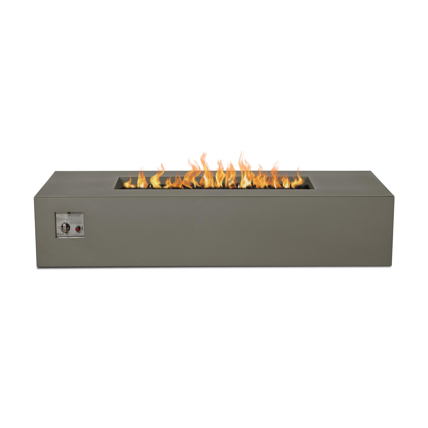 Covewood 72-in Rectangular Aluminum Propane Fire Pit Table in Cloud Gray by BBQGuys Signature - Control System - White Background thumbnail