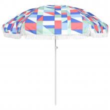 Astella 6.5 Ft. Fiberglass Beach Umbrella W/ Carry Bag - White Frame / Quixotic Canopy