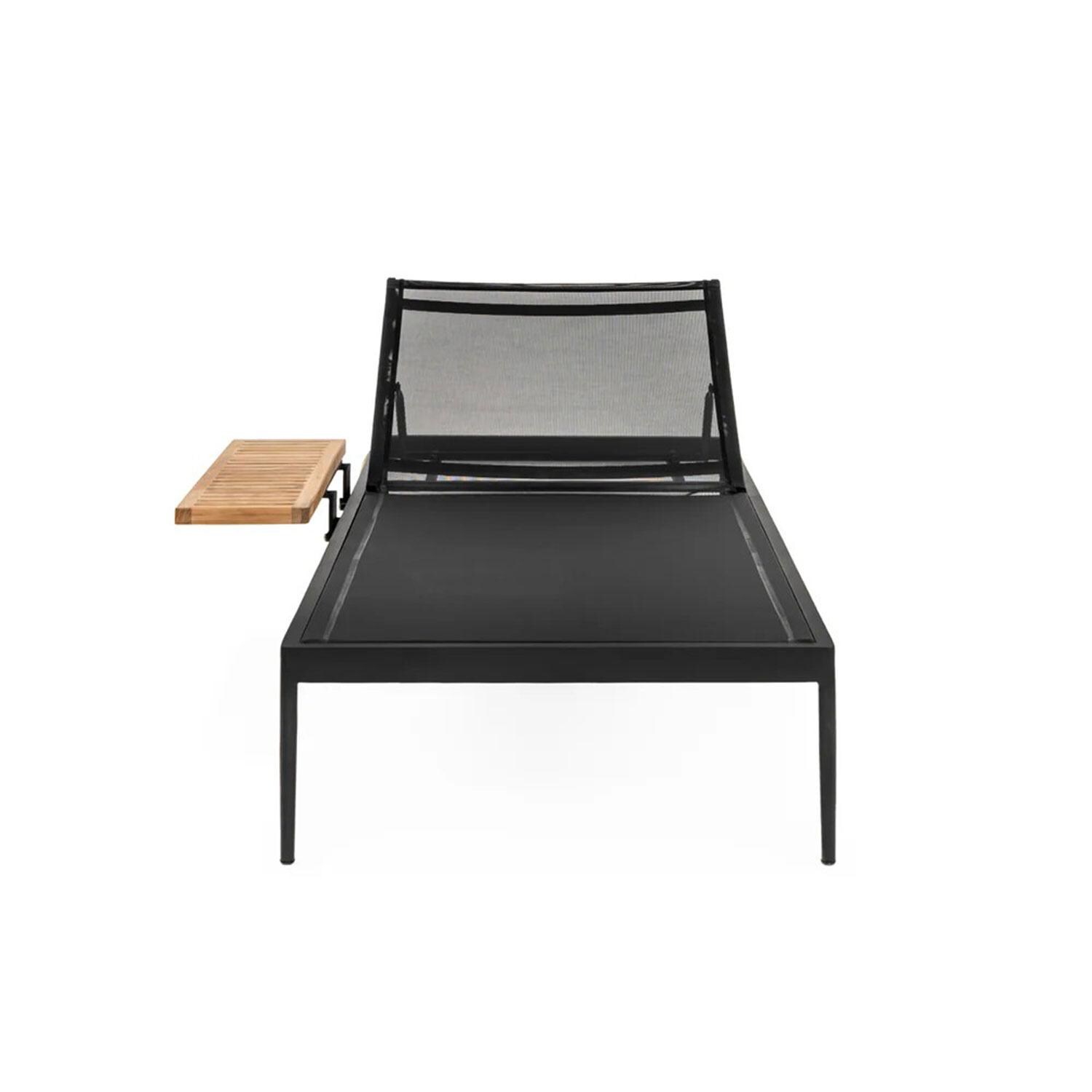 Pelican View Sling/Teak Chaise Lounge in Black by Lakeview Outdoor Designs - Front View - White Background thumbnail