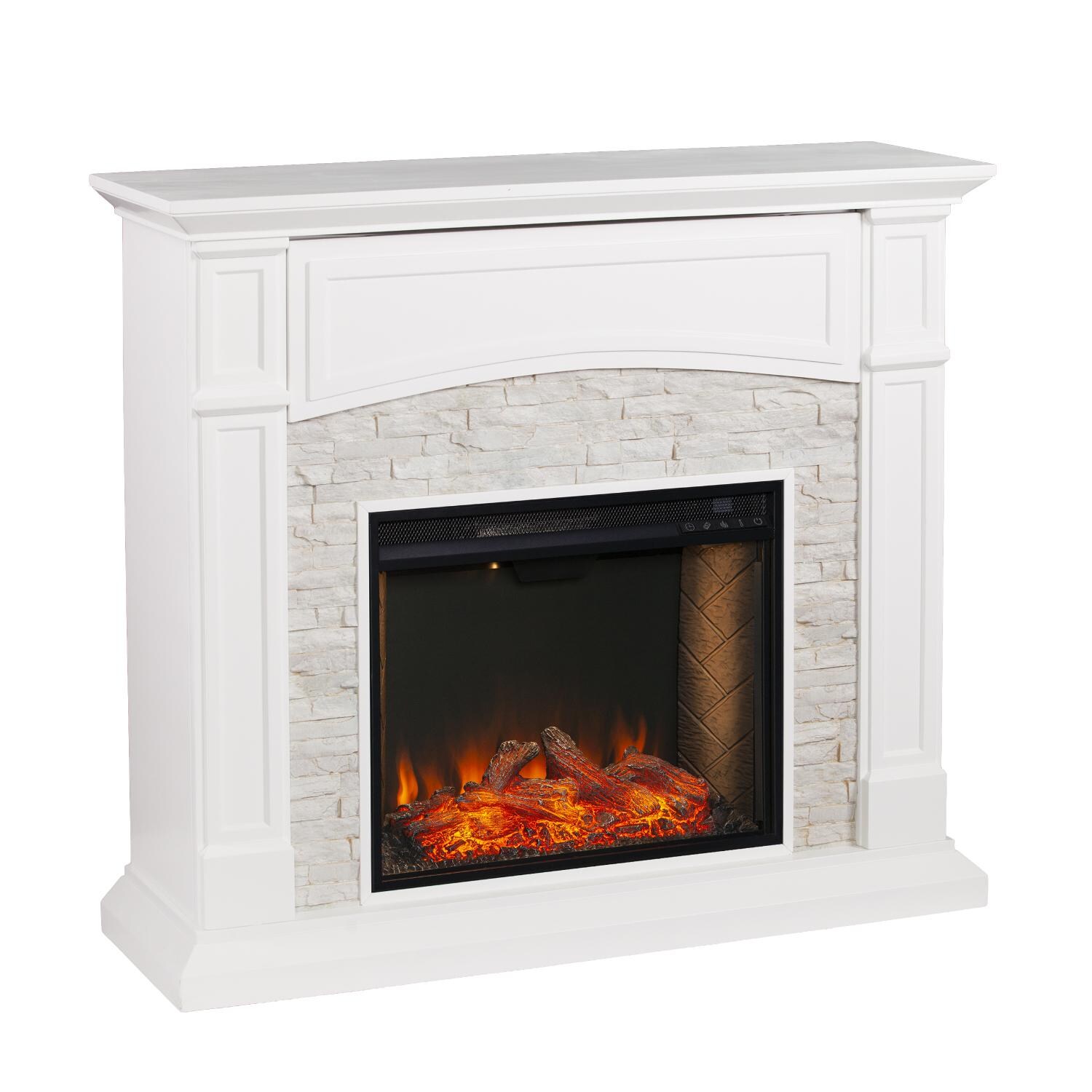 Southern Enterprises Seneca AlexaEnabled Smart Media Fireplace White