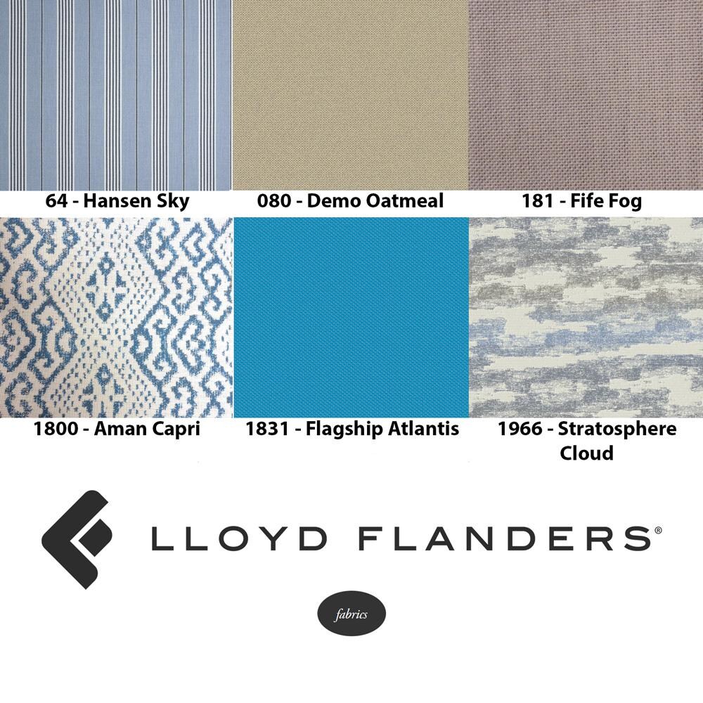 Lloyd Flanders Weekend Retreat Woven Ottoman in Antique White Finish W/ Remy Cloud Fabric - Other Available Fabrics thumbnail