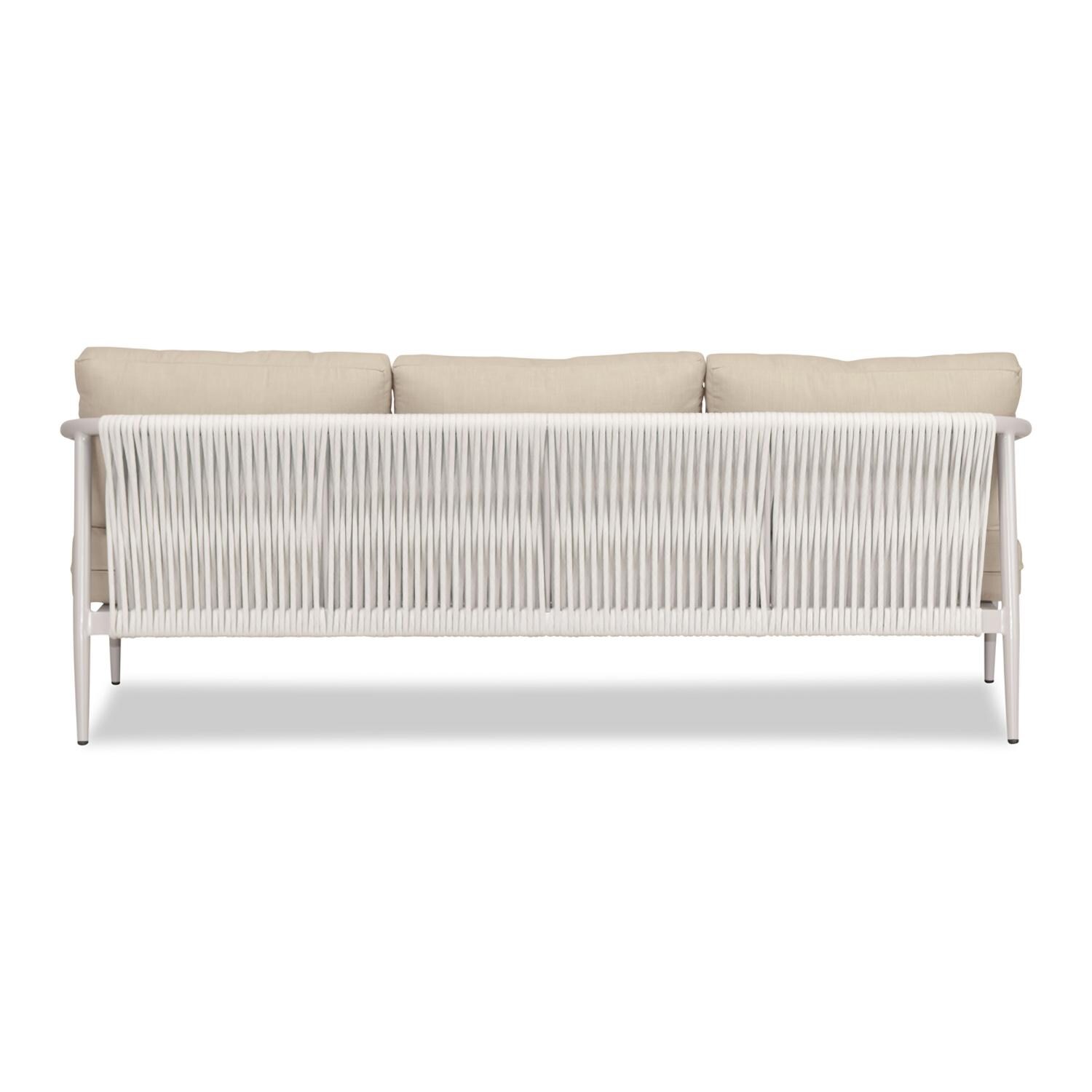 Lakeview Midnight Cove 3 Person Aluminum Sofa in Urban Stone/Carrera/Canvas Flax - Back - White Background thumbnail