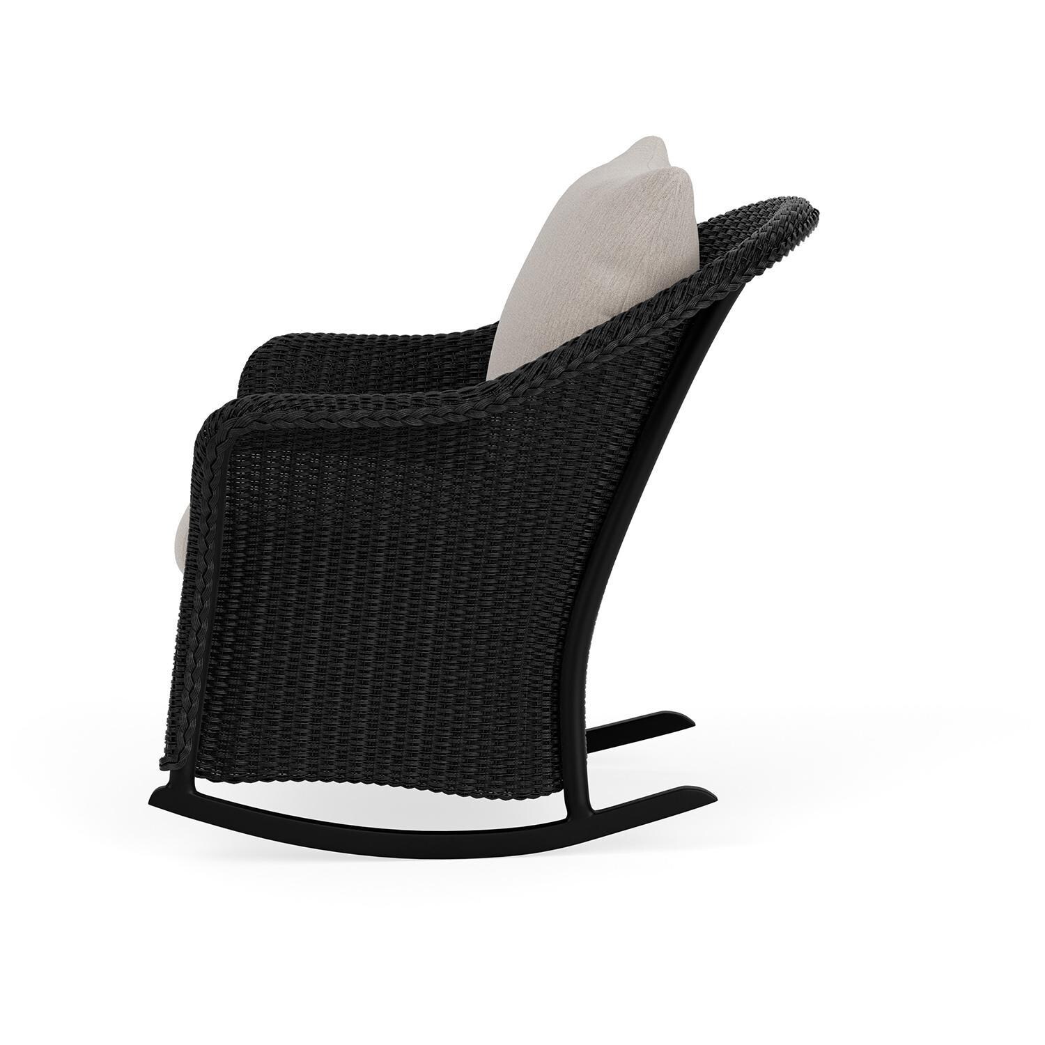 Lloyd Flanders Weekend Retreat Lounge Rocker in Ebony Finish W/ Remy Cloud Fabric - Side thumbnail