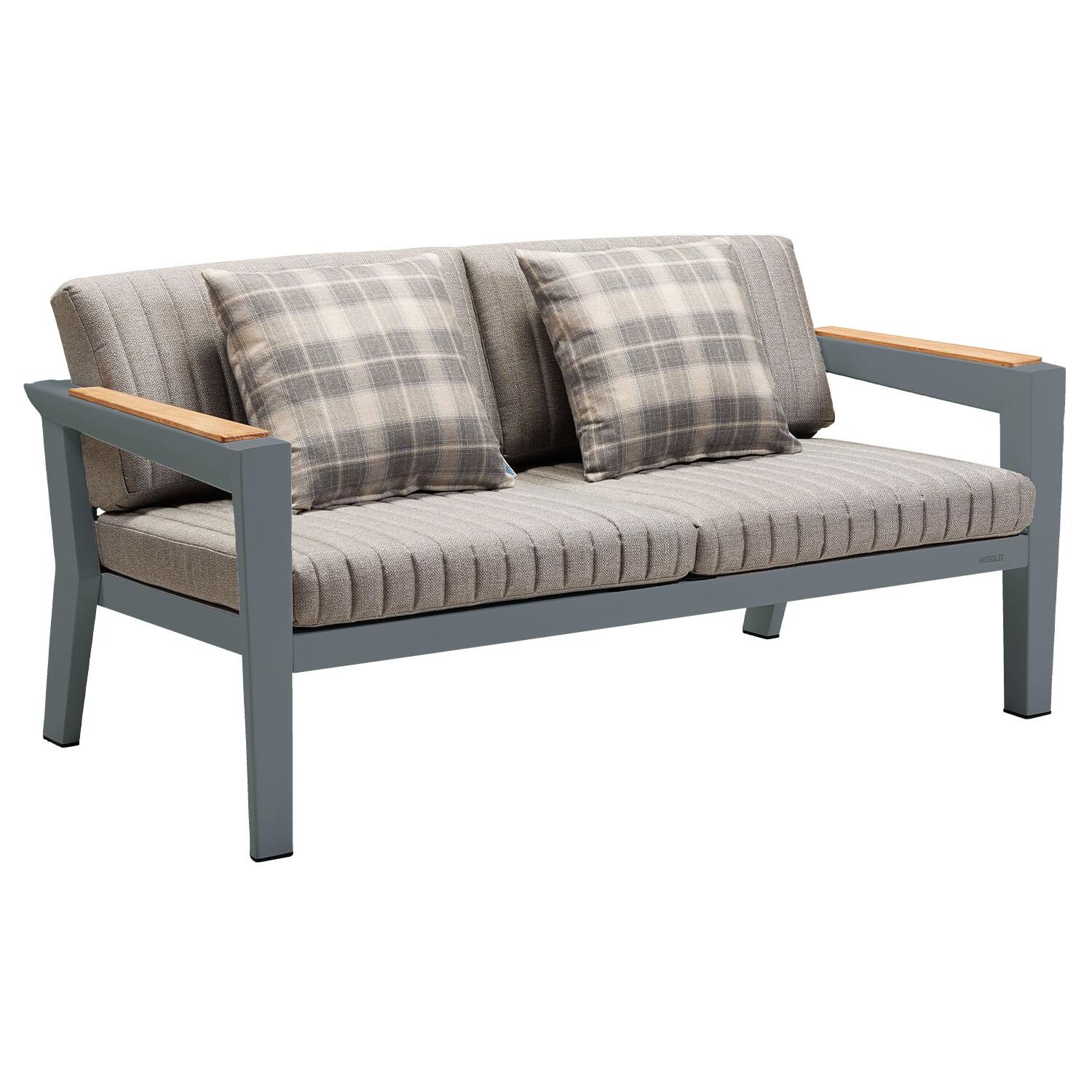 Champion Aluminum Loveseat in Gray/Action Stone by HIGOLD