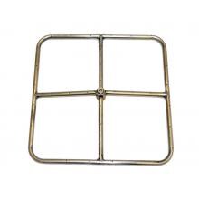 HPC 18-Inch Natural Gas Fire Pit Kit With Square Stainless Steel Ring Burner - Match Light image
