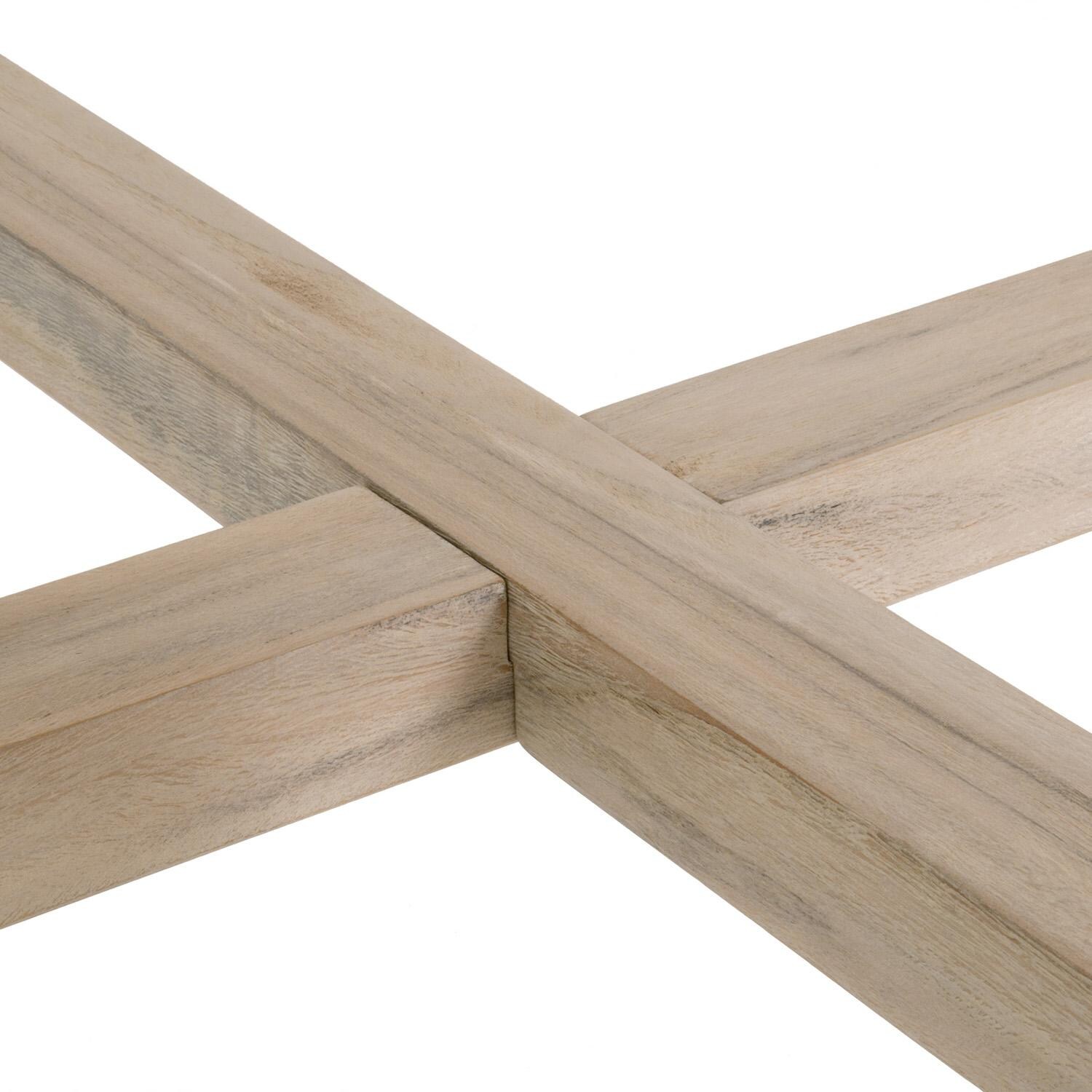 Lakeview Rustic Bay 94 1/4 Inch Gray Teak Square Dining Table - Base Detail thumbnail