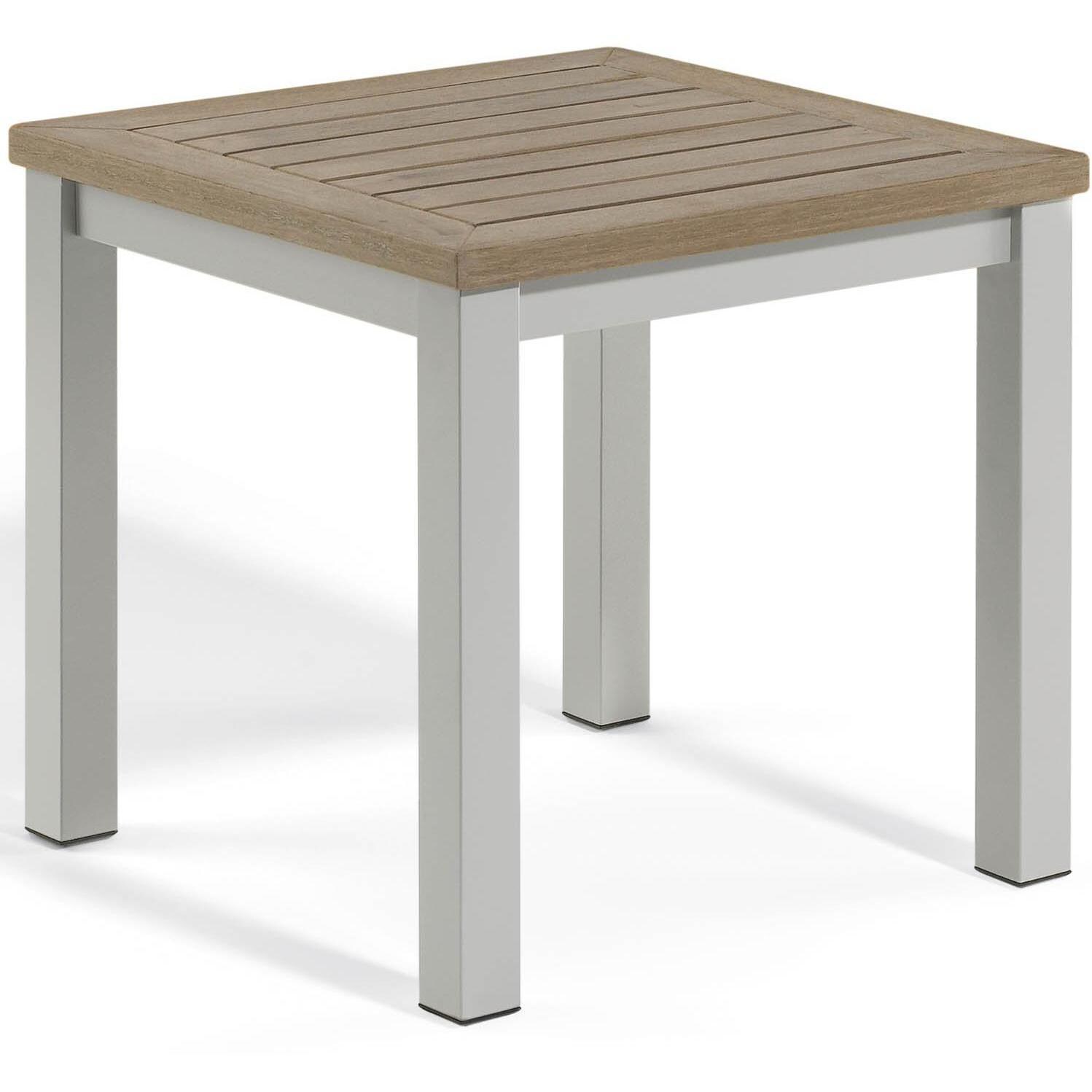 Travira Aluminum End Table W/ Vintage Tekwood Top thumbnail