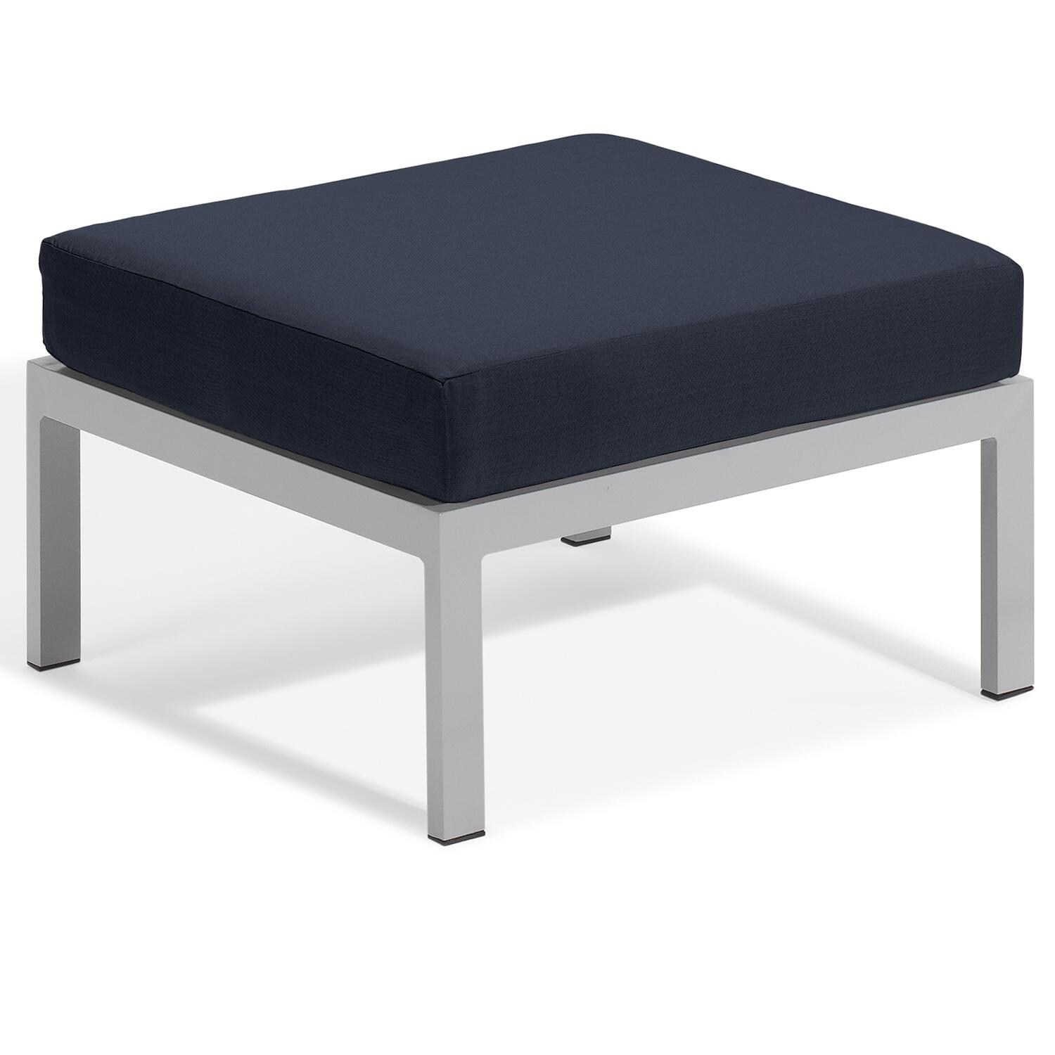 Oxford Garden Travira Modular Flint Ottoman W/ Midnight Blue Sunbrella Cushions thumbnail