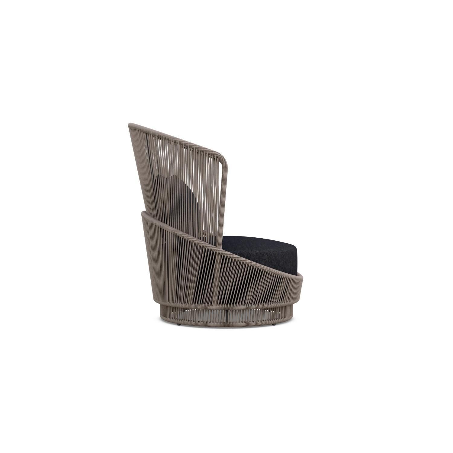 Palma Woven Rope Swivel Club Chair in Mocha/Midnight by Azzurro Living ...