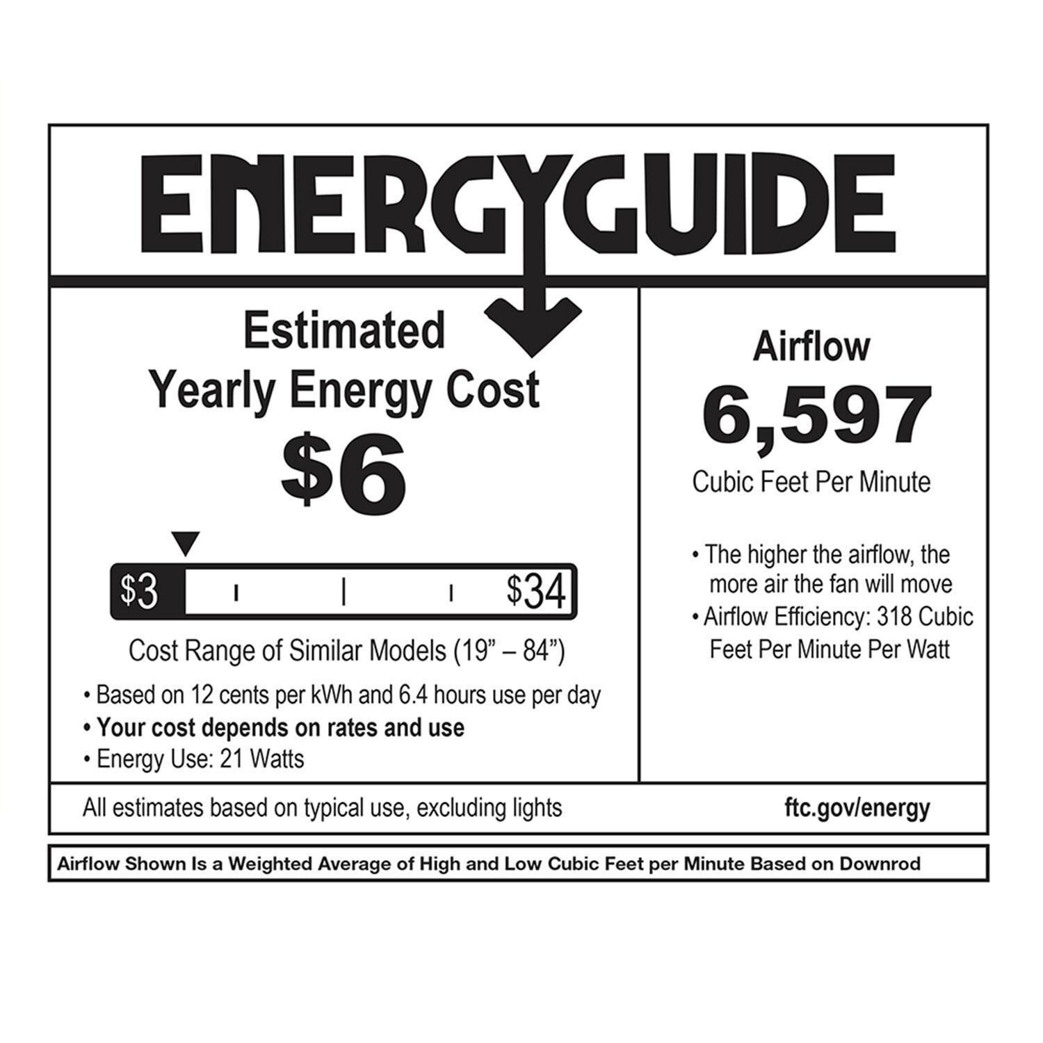Hinkley Lighting 907166FBN-LWD Vantage 66-in Indoor / Outdoor LED Smart Ceiling Fan - Brushed Nickel - Energy Guide Info - Detail thumbnail