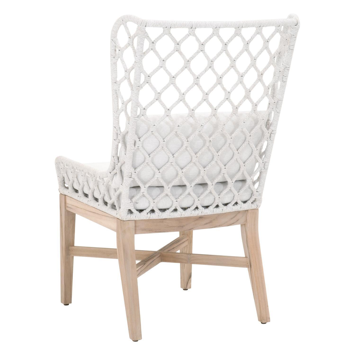 Lakeview Costa Brook Woven Rope Dining Wing Chair in White Speckle - Back View thumbnail