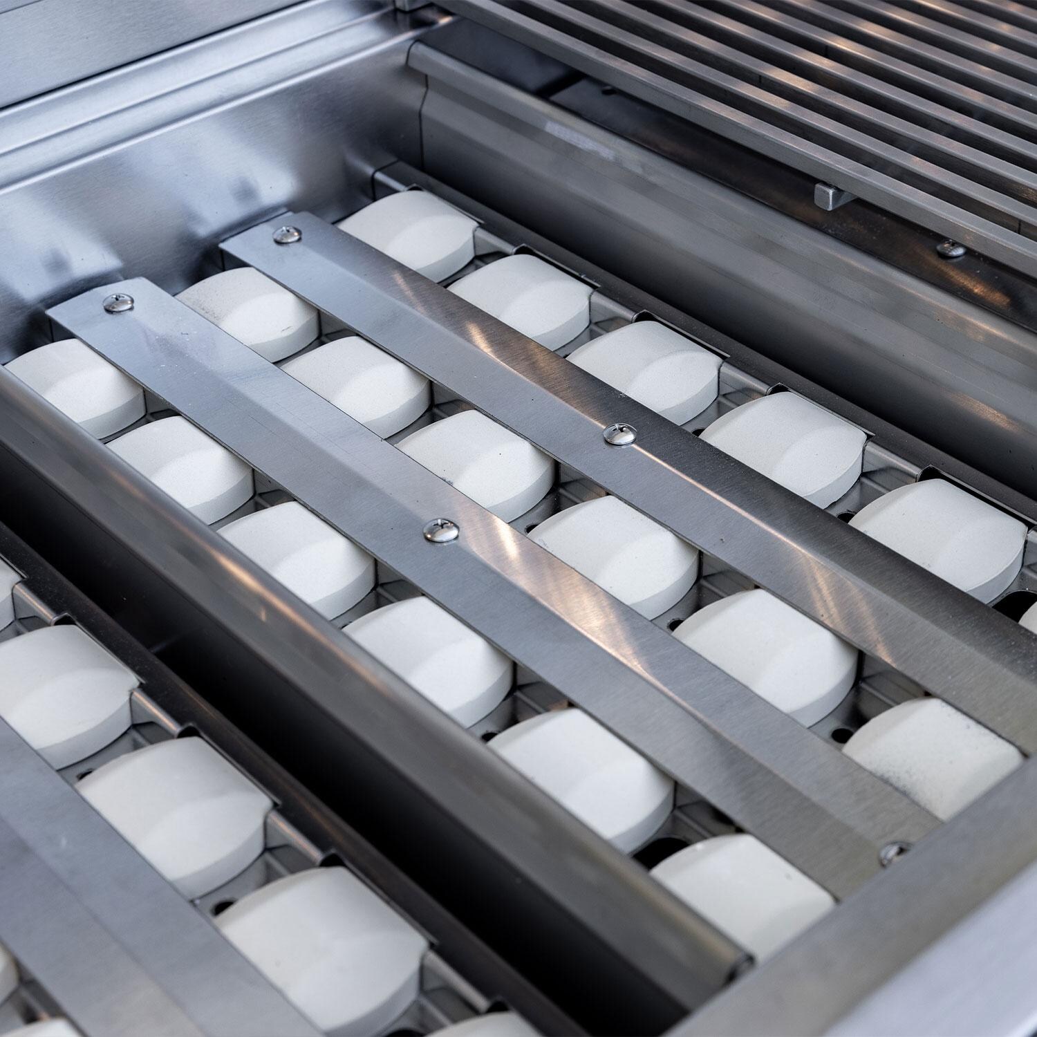 Summerset TRLPRO32L TRL Pro 32-in 3 Burner Built-In Propane Gas Grill w/ Rear Infrared Burner & Rotisserie Kit - Burner Covers w/ Briquettes - Detail thumbnail