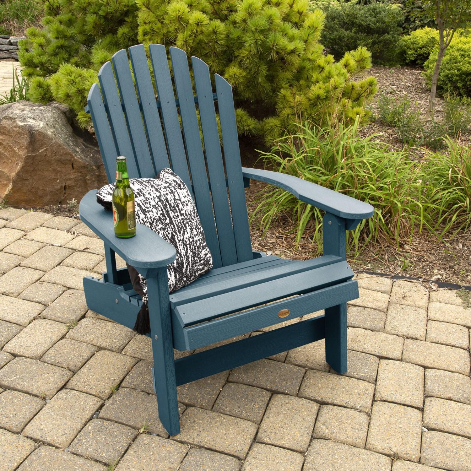 Lakeview King Dream Bay Folding & Reclining Adirondack Chair - Nantucket Blue