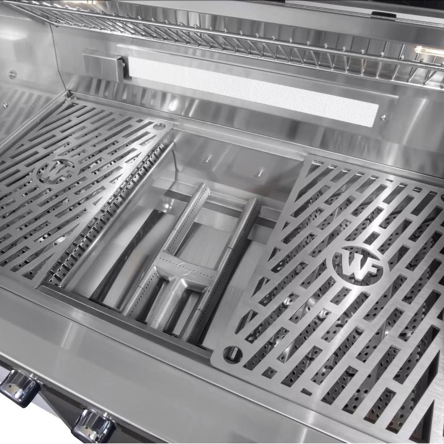 Wildfire WF-PRO30G-RH-NG 30 Inch Outdoor Kitchen Package w/Double Side Burner & 15 Inch Outdoor Rated Refrigerator - Burner & Grates - Lifestyle thumbnail