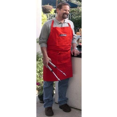 Solaire Full Length Cotton Apron - Red