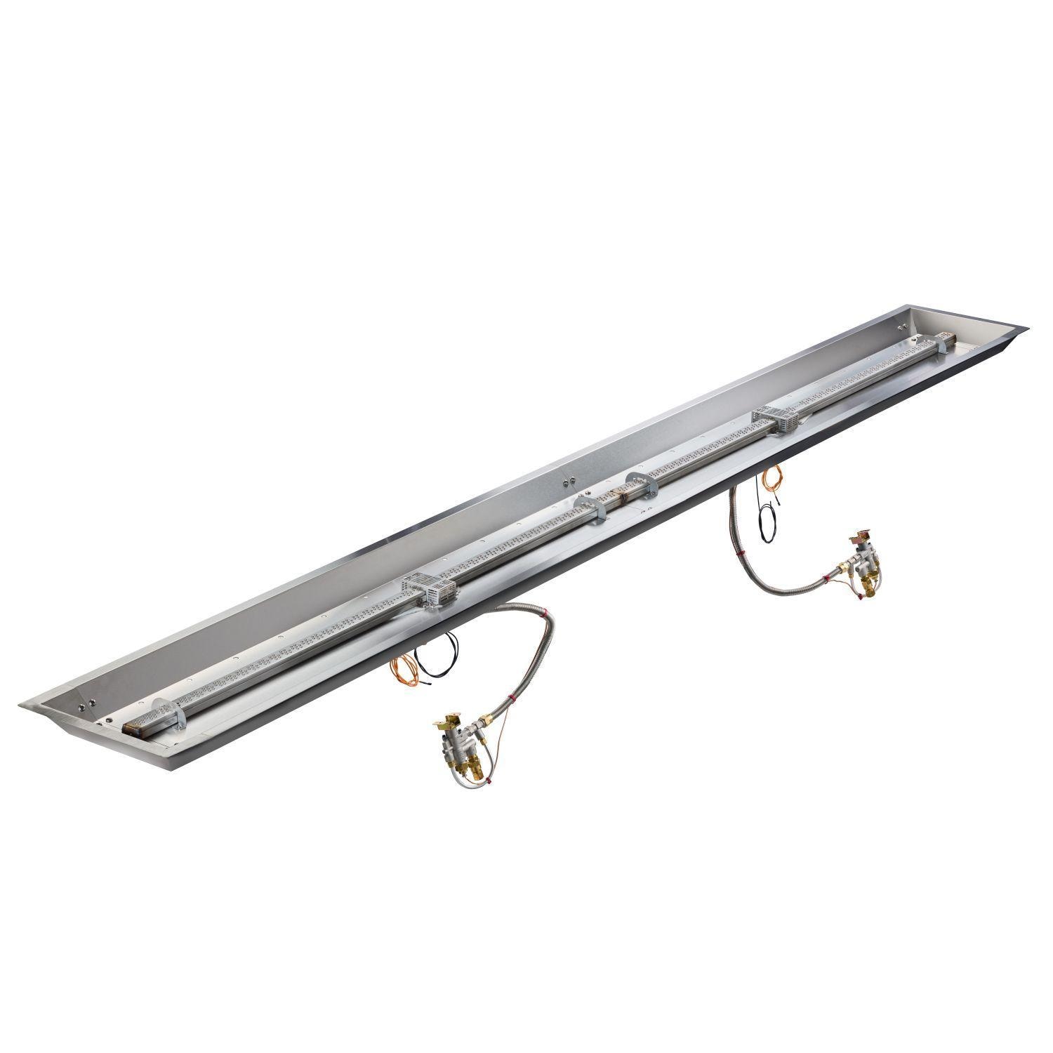 The Outdoor GreatRoom Company CFP12120-B-NG Crystal Fire Plus 120-in Linear Natural Gas Fire Pit Burner Kit - Display - White Background thumbnail