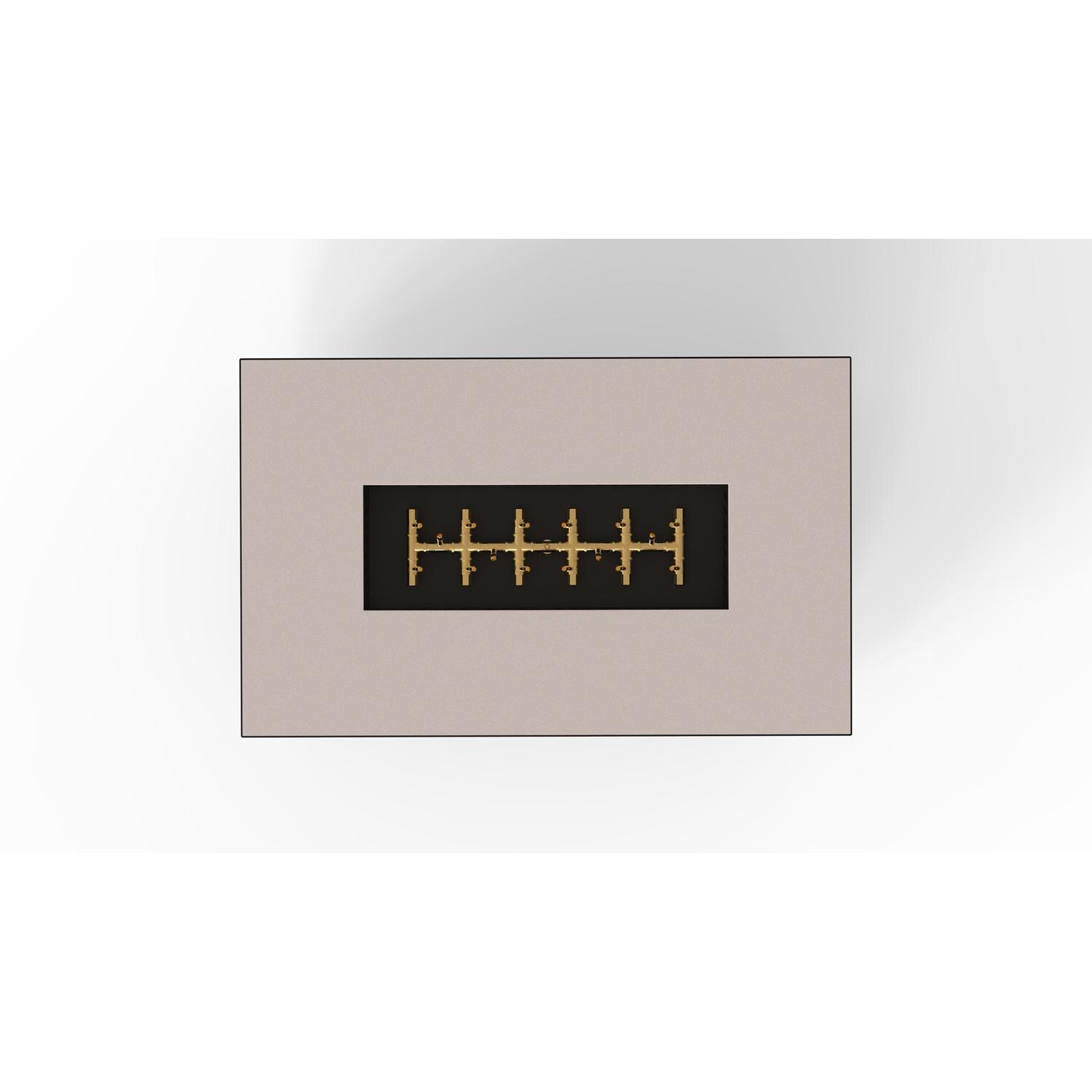 AON 48 x 30 Inch Rectangular Powder Coated Steel Propane Fire Pit Table in Sand Pebble By Warming Trends - Top View - White Background thumbnail