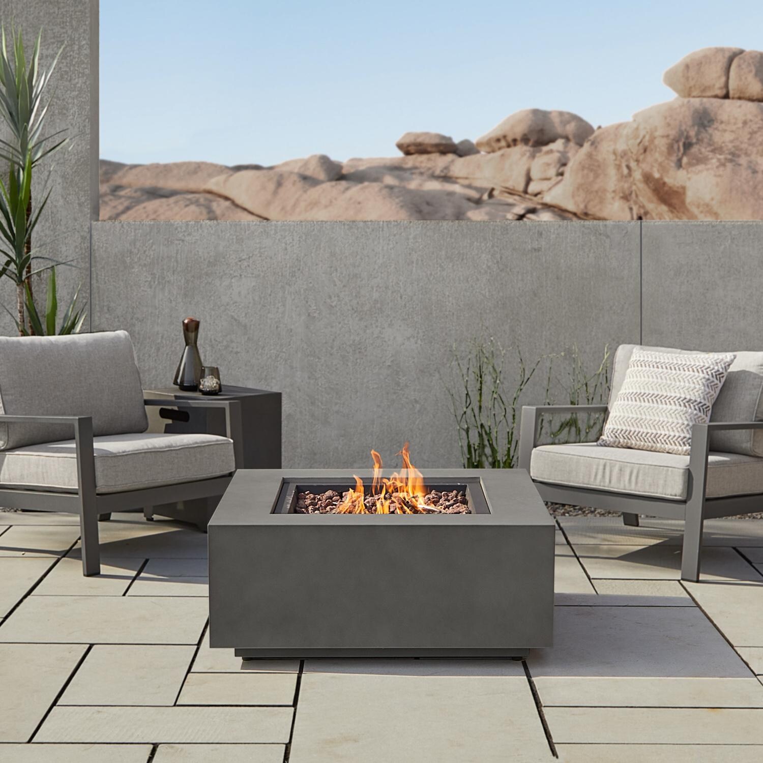 Lakeview Outdoor Designs SC-C9812NG-WSLT Elysian Square Natural Gas Fire Table - Main thumbnail