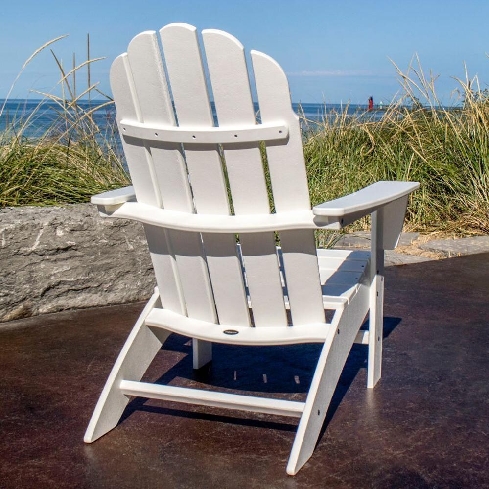 POLYWOOD Vineyard Curveback Adirondack Chair - White - Rear View thumbnail
