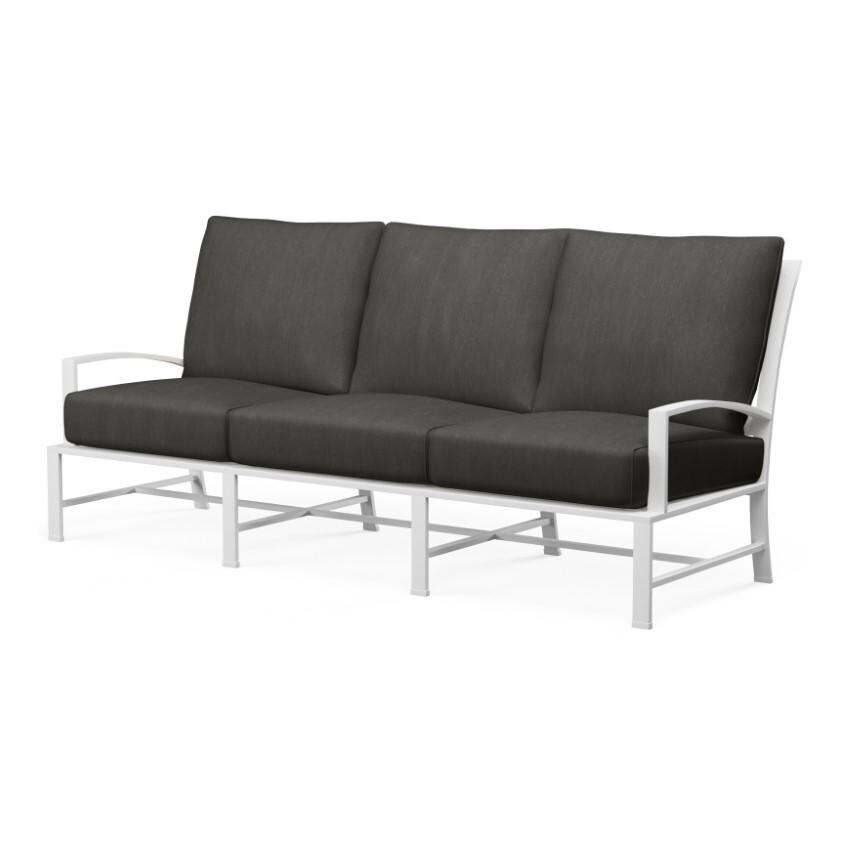 Bristol 3 Person Aluminum Sofa w/ Self Welt in White/Spectrum Carbon by Sunset West - White Background thumbnail