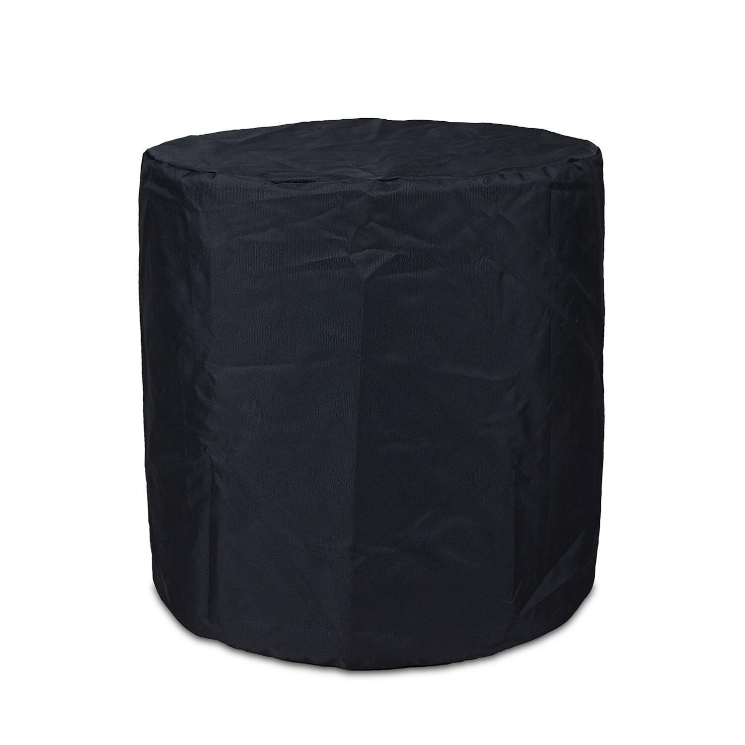 Elysian 24-in Round Steel Propane Fire Pit Table w/ Hidden Tank in Dark Bronze by Lakeview Outdoor Designs - Cover On - White Background thumbnail
