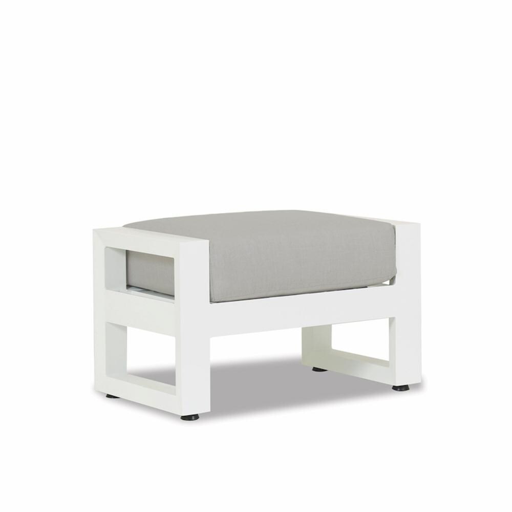 Sunset West - 4801-OTT-40433 - Newport 31 X 18 Rectangular Aluminum Patio Ottoman W/ Sunbrella Cast Silver Cushions thumbnail