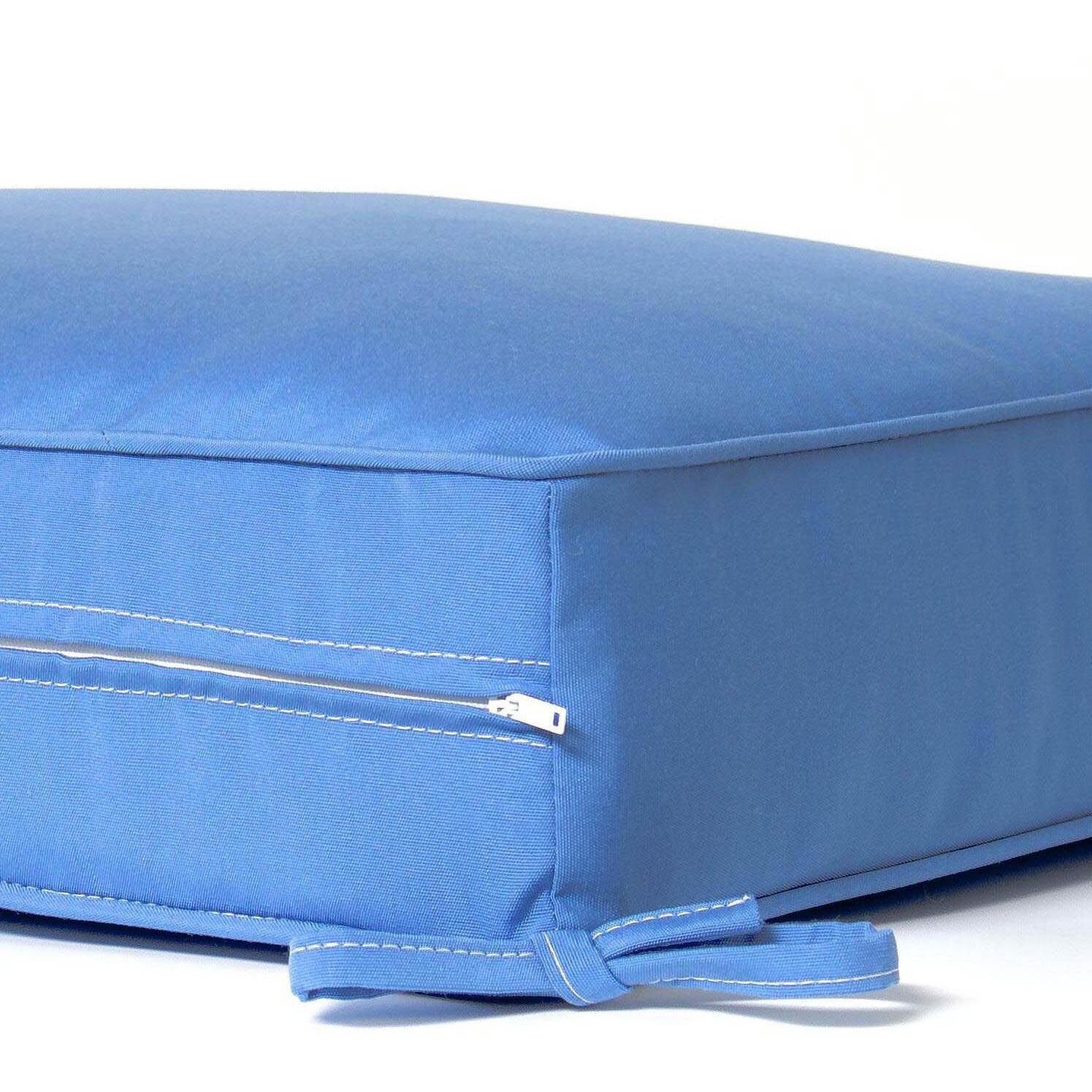 Medium Replacement Ottoman Cushion With Piping - Zipper and Tie Detail thumbnail