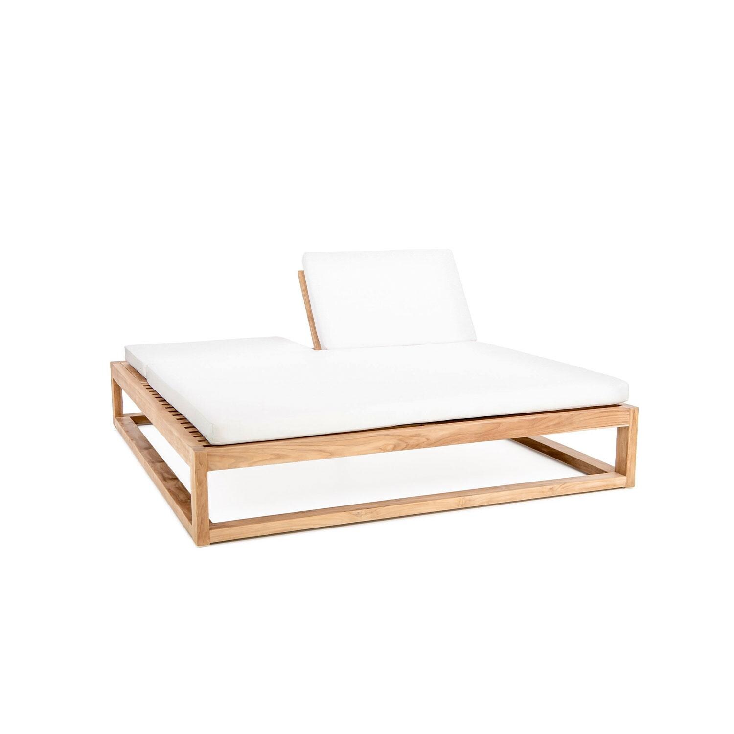 Scape Key Teak 2 Person Double Chaise Lounge in Natural by Lakeview Outdoor Designs