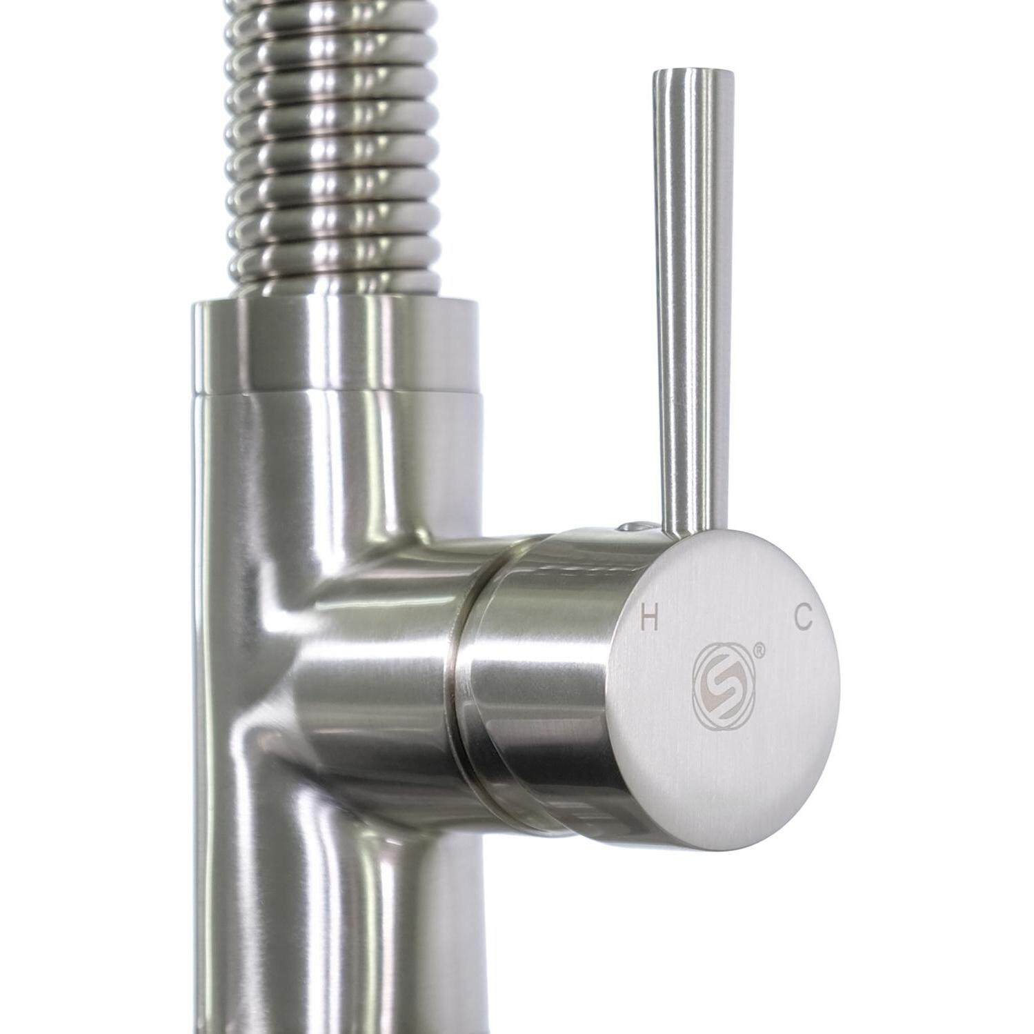 BBQGuys Signature - BBQ-N88503B2-BN - Single Handle Pull-Down Coil Spring Faucet - Handle Detail thumbnail