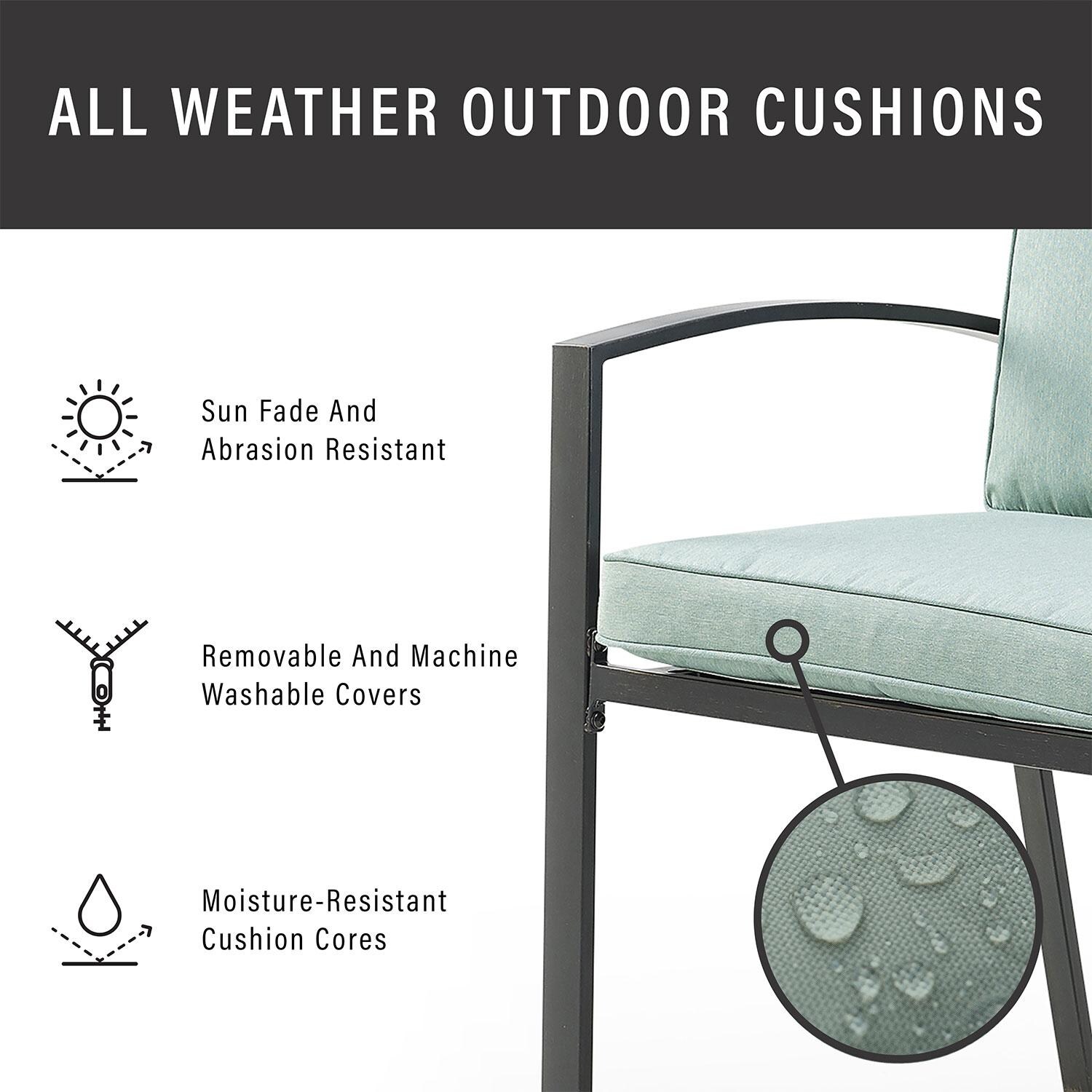 Ultimate Patio UP-82253BZ-MI 7Pc Outdoor Dining Set in Mist - Cushion Weather Resistant - Diagram thumbnail