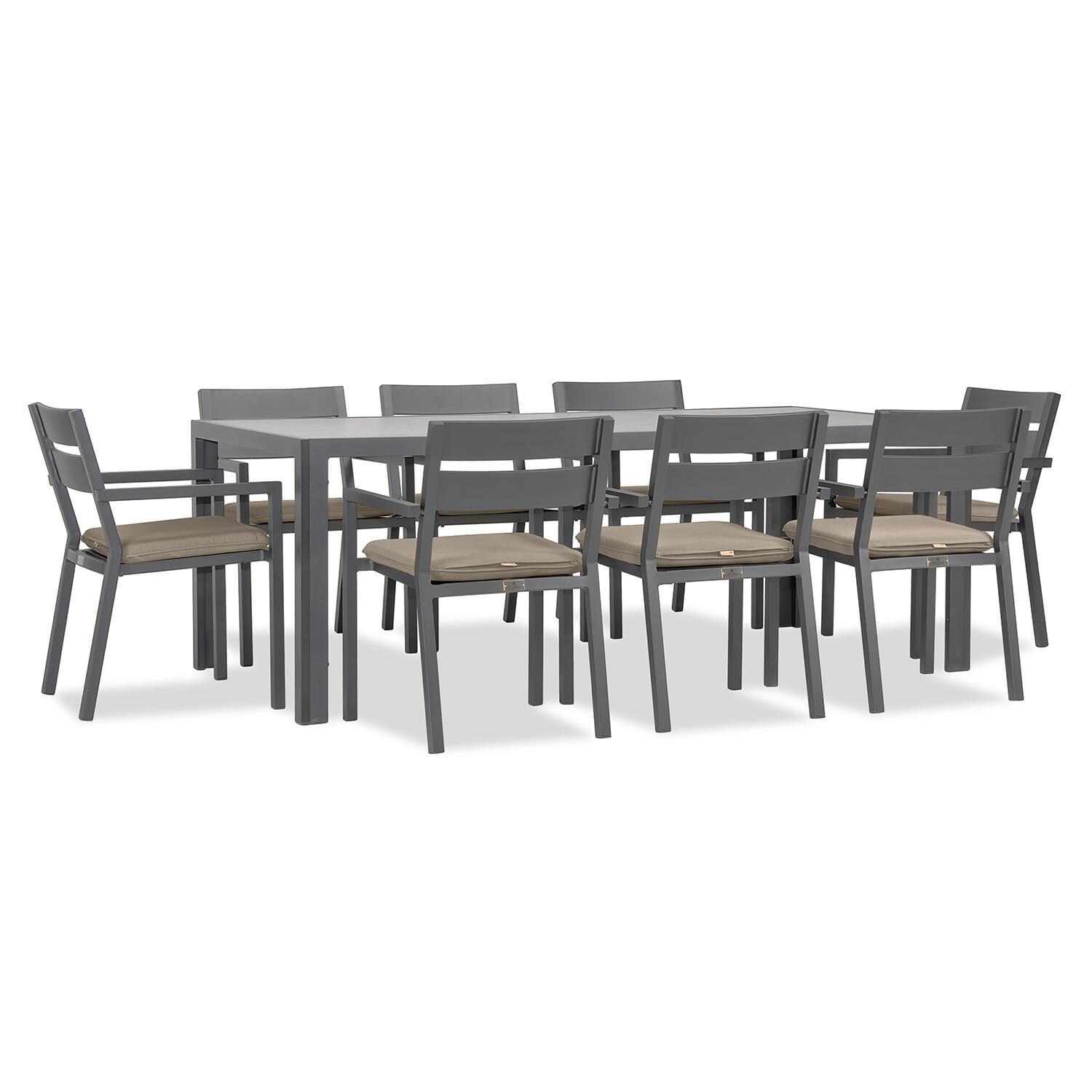 Calm Bay 9 Pc Rectangular Dining Set in Slate/Heather Beige by Lakeview - White Background 2 thumbnail