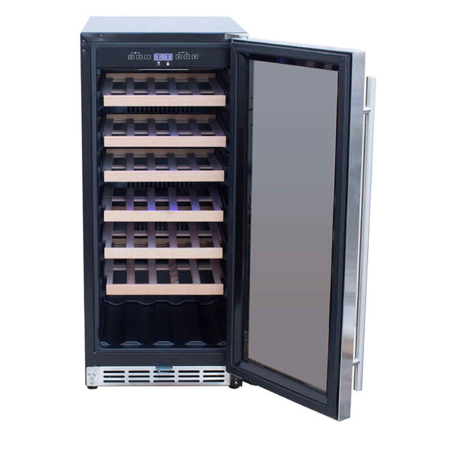 Summerset RFR-15W 15 Inch Outdoor Rated Wine Cooler - Open - White Background thumbnail