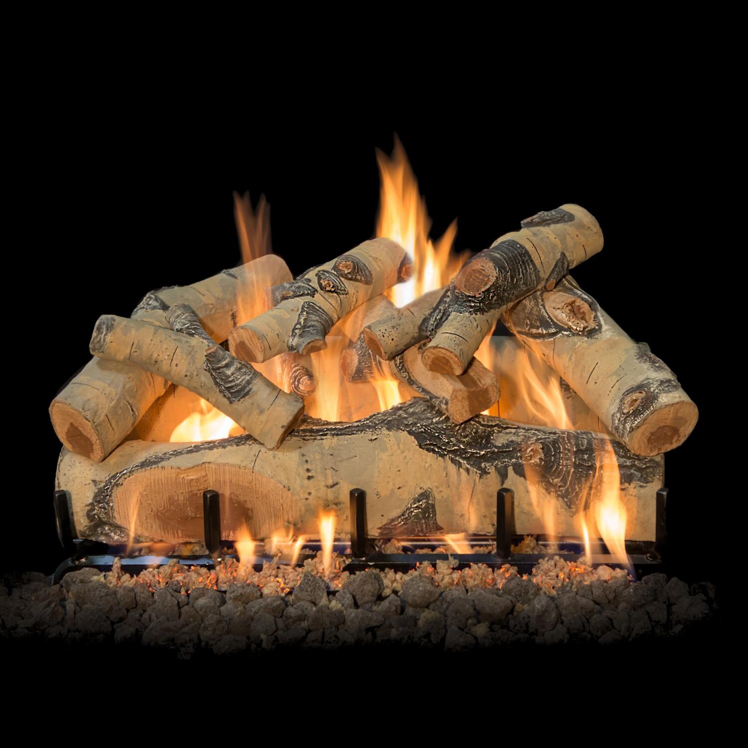 Grand Canyon 30Inch Quaking Aspen Vented Outdoor Log Set W/ Natural Gas 3BRN SS Burner