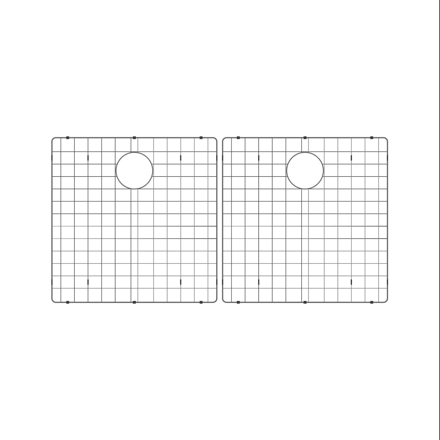 BBQGuys Signature Farmhouse Flat Apron Double Bowl Stainless Steel 36-Inch Sink W/Grids and Strainers - Grid - Detail thumbnail