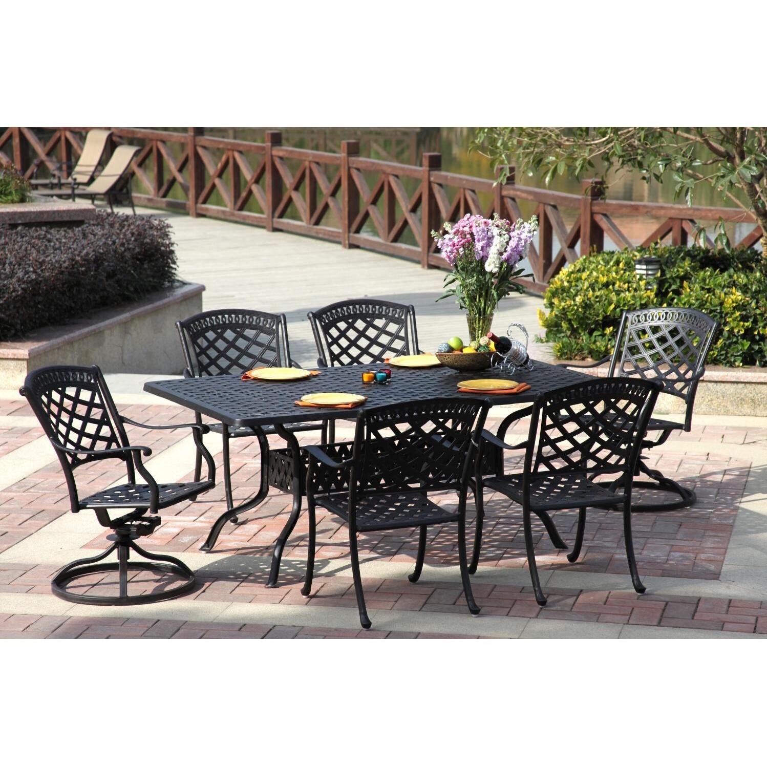 Darlee Sedona 6-Person Patio Dining Set - Antique Bronze thumbnail