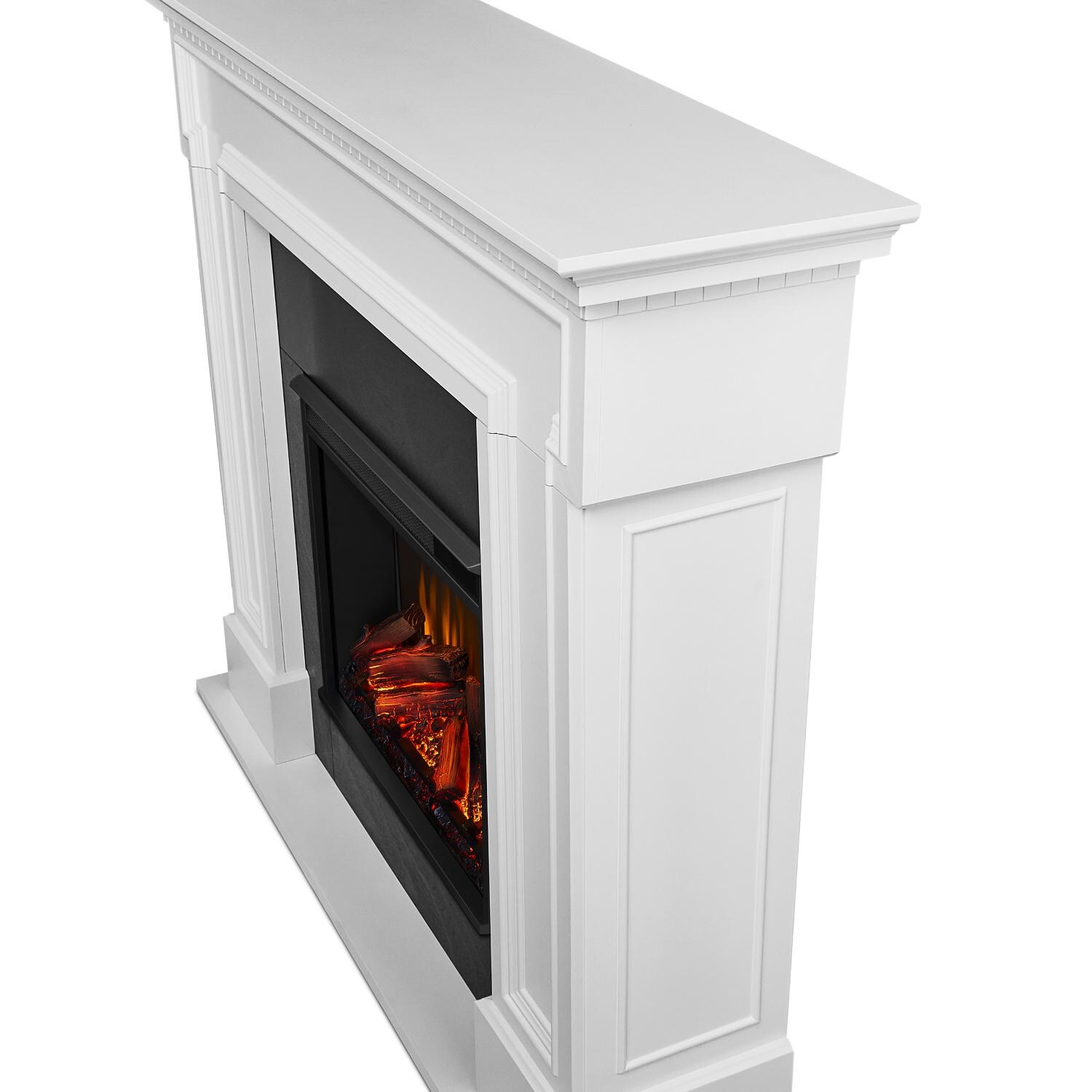 Real Flame - 5010E-W - Thayer 54-Inch Electric Fireplace With Mantel - White - Corner Detail thumbnail