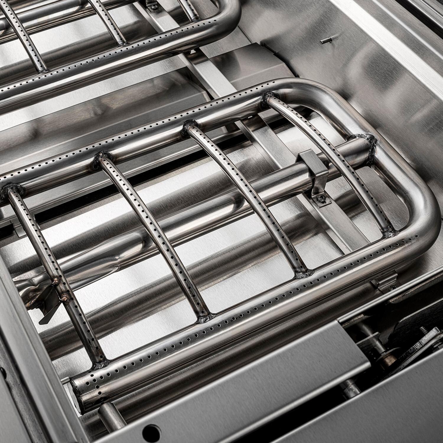 Caliber CRG-42BL00-A-238-H04 42-in Propane Built-In Rockwell Grill - Olive w/ Stainless Steel Hardware - Burner - Detail thumbnail