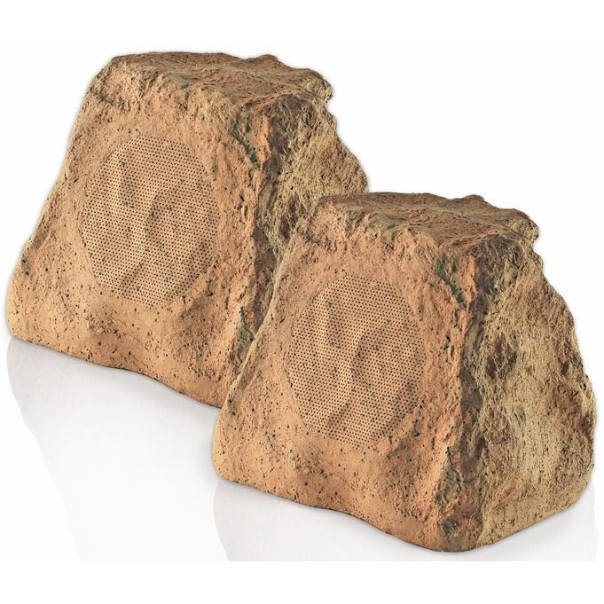 OSD Audio 5 1/4 Inch Outdoor Rock Speakers - Brown