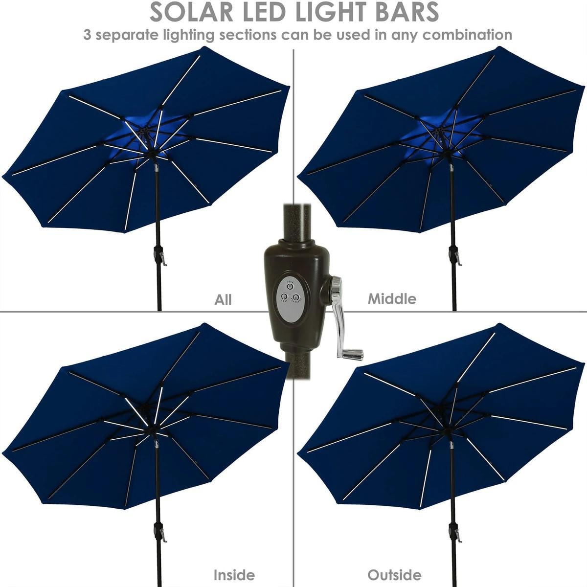 costco large patio umbrella SunVilla 16.4' x 16.4' Telescopic Commercial Umbrella