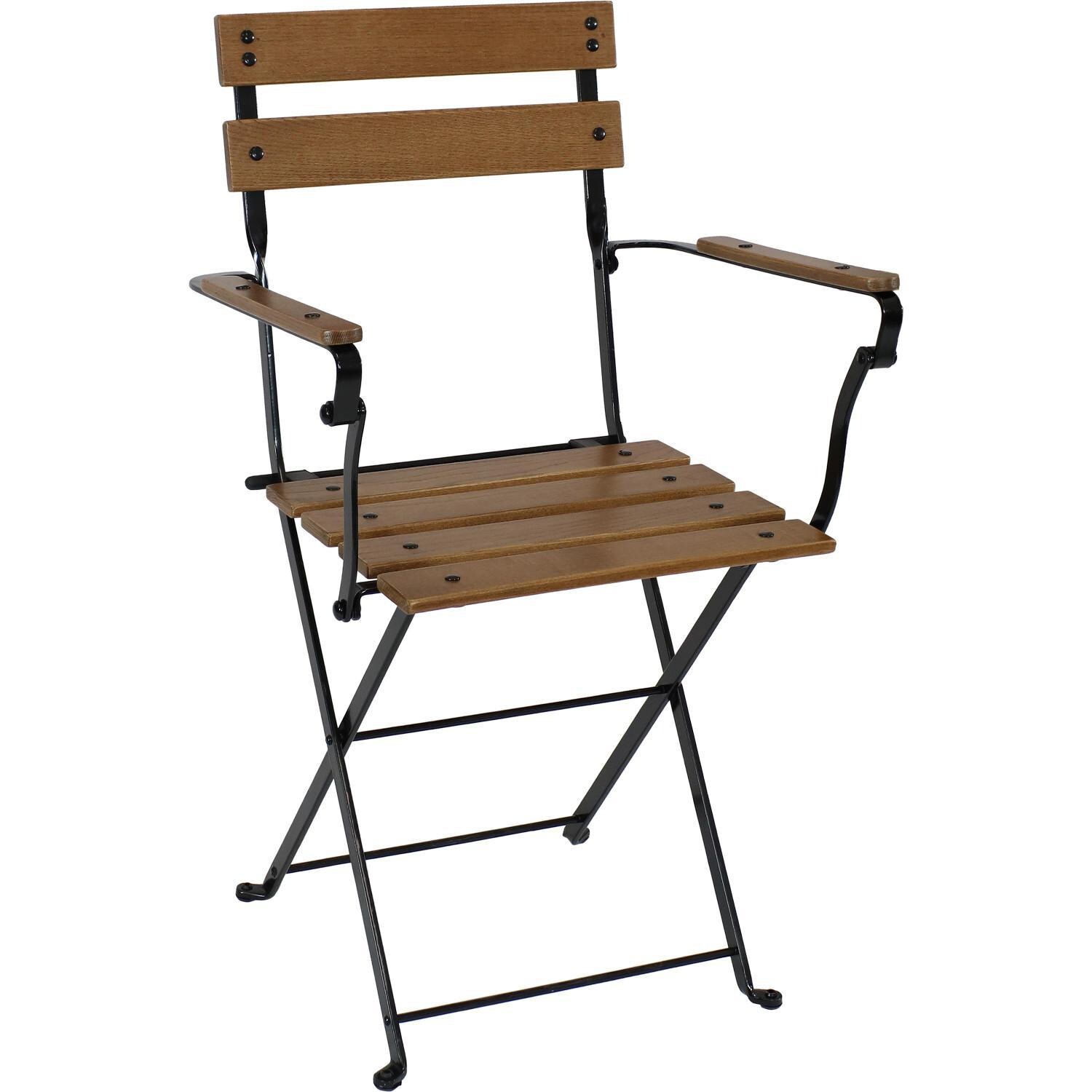 Ultimate Patio Basic European 4-Piece Chestnut Folding Bistro Chair Set - Chair thumbnail