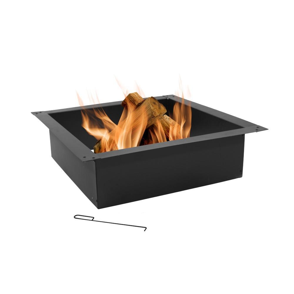 Ultimate Patio 30-Inch Square Heavy Duty Steel DIY Fire Pit Liner - Flames thumbnail