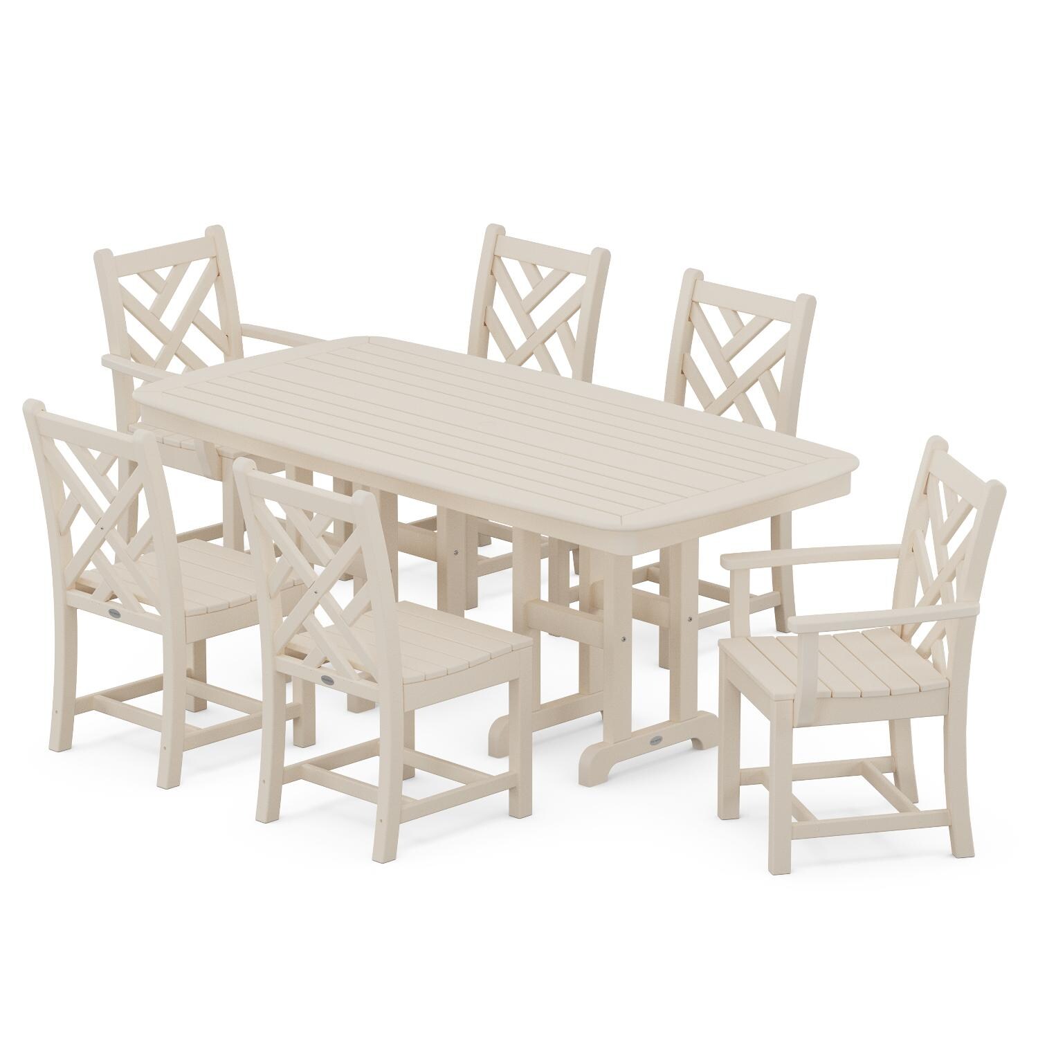 POLYWOOD 7-Piece Sand Chippendale Dining Set thumbnail