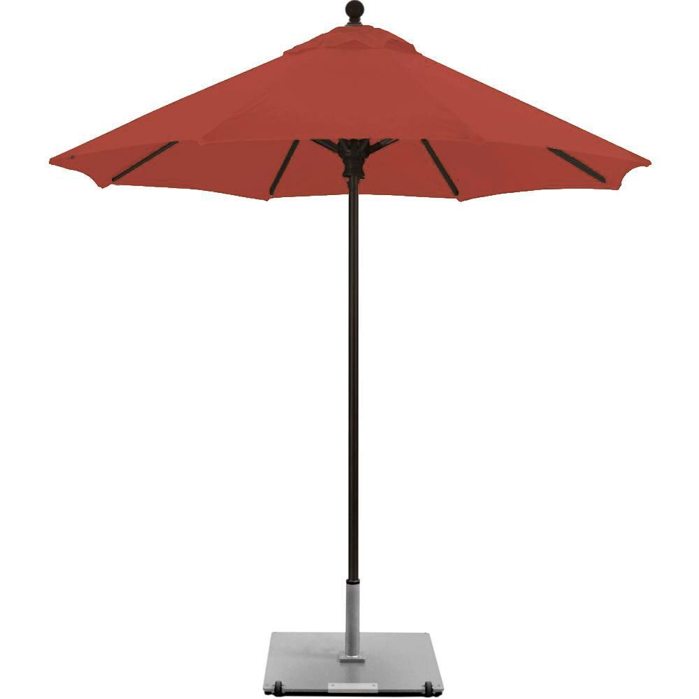 Galtech 7.5 Ft. Commercial Octagonal Aluminum Patio Market Umbrella W/ Push Lift - Antique Bronze Frame W/ Sunbrella Canvas Henna Canopy image