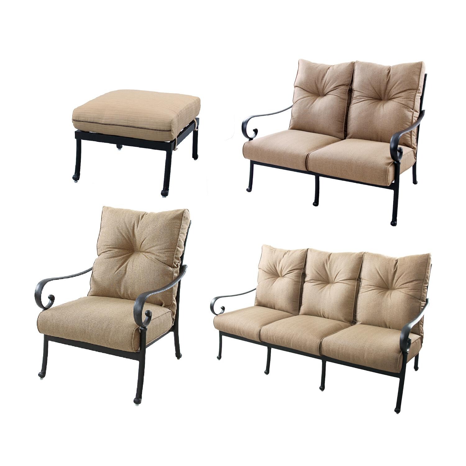 Darlee Santa Anita Replacement Deep Seating Cushion Set Sesame BBQGuys