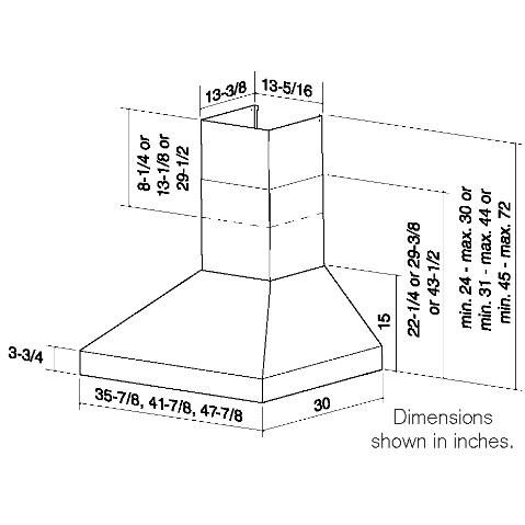Coyote C1FLUE8 | 8-Inch Outdoor Vent Hood Duct Cover - Dimensions Diagram