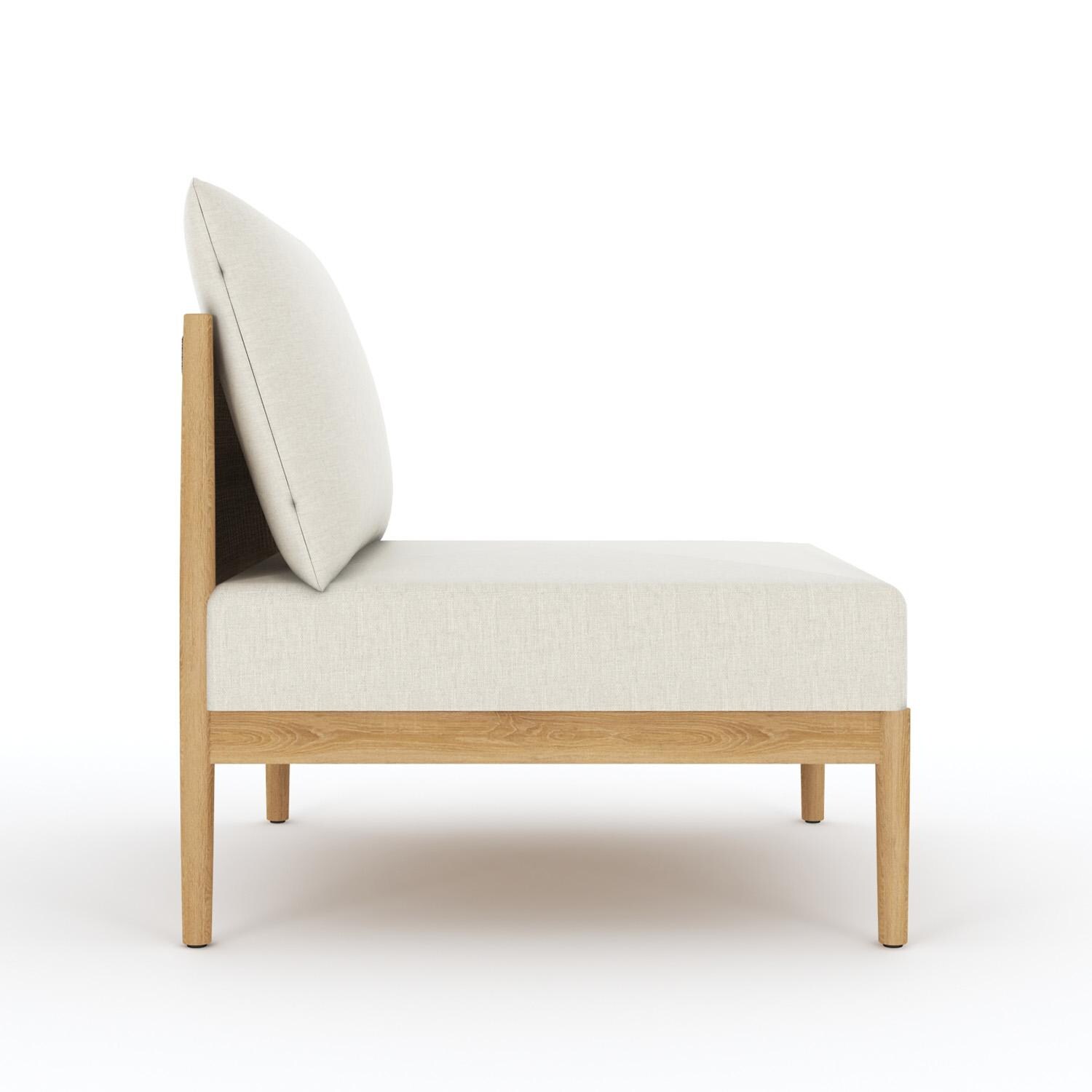 Royal Teak Collection SLINS San Lucas Teak Armless Sectional Insert - Side - White Background thumbnail